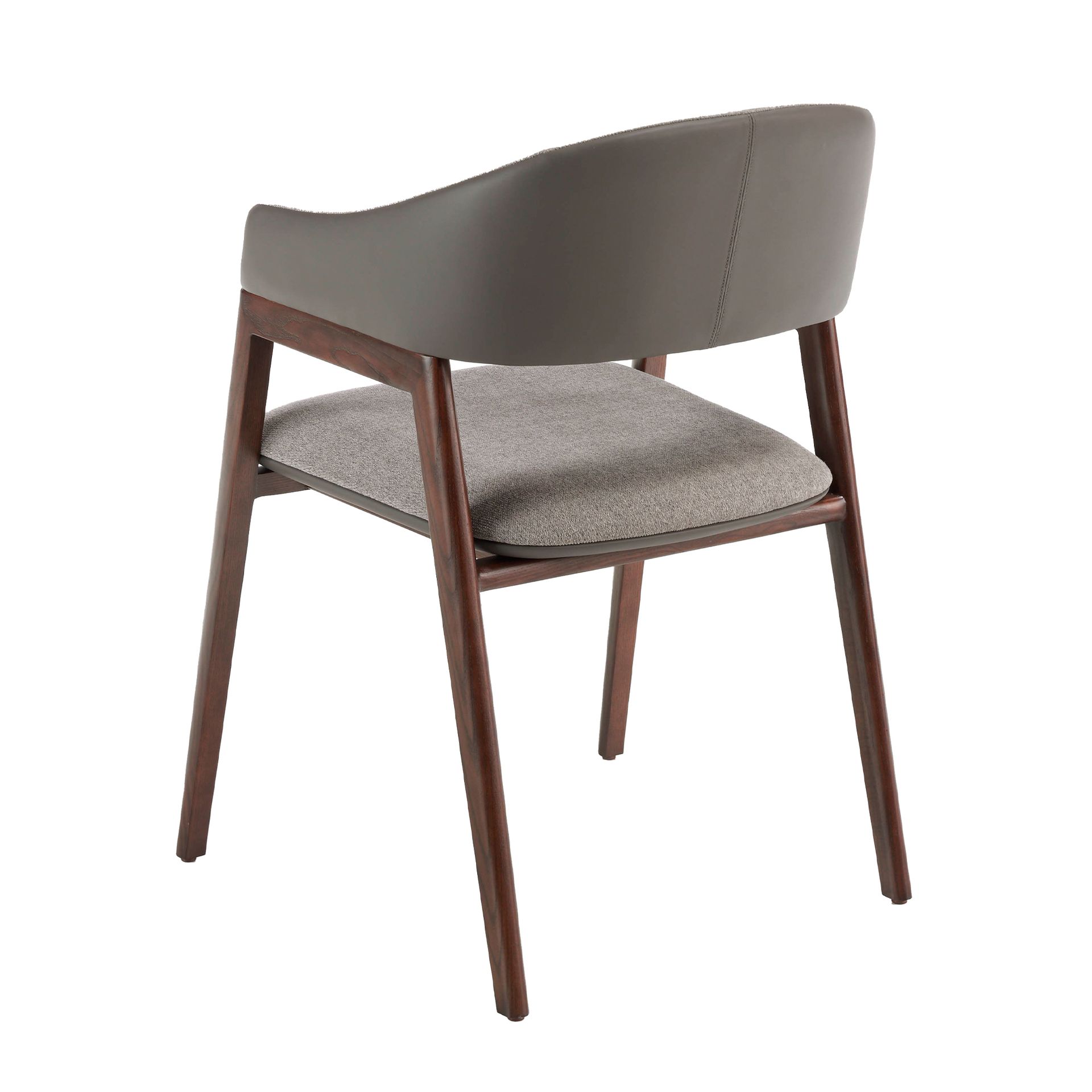 Grey fabric and dark mink leatherette chair