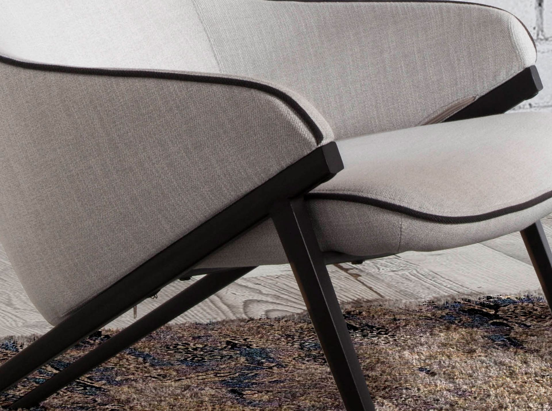 Grey fabric armchair