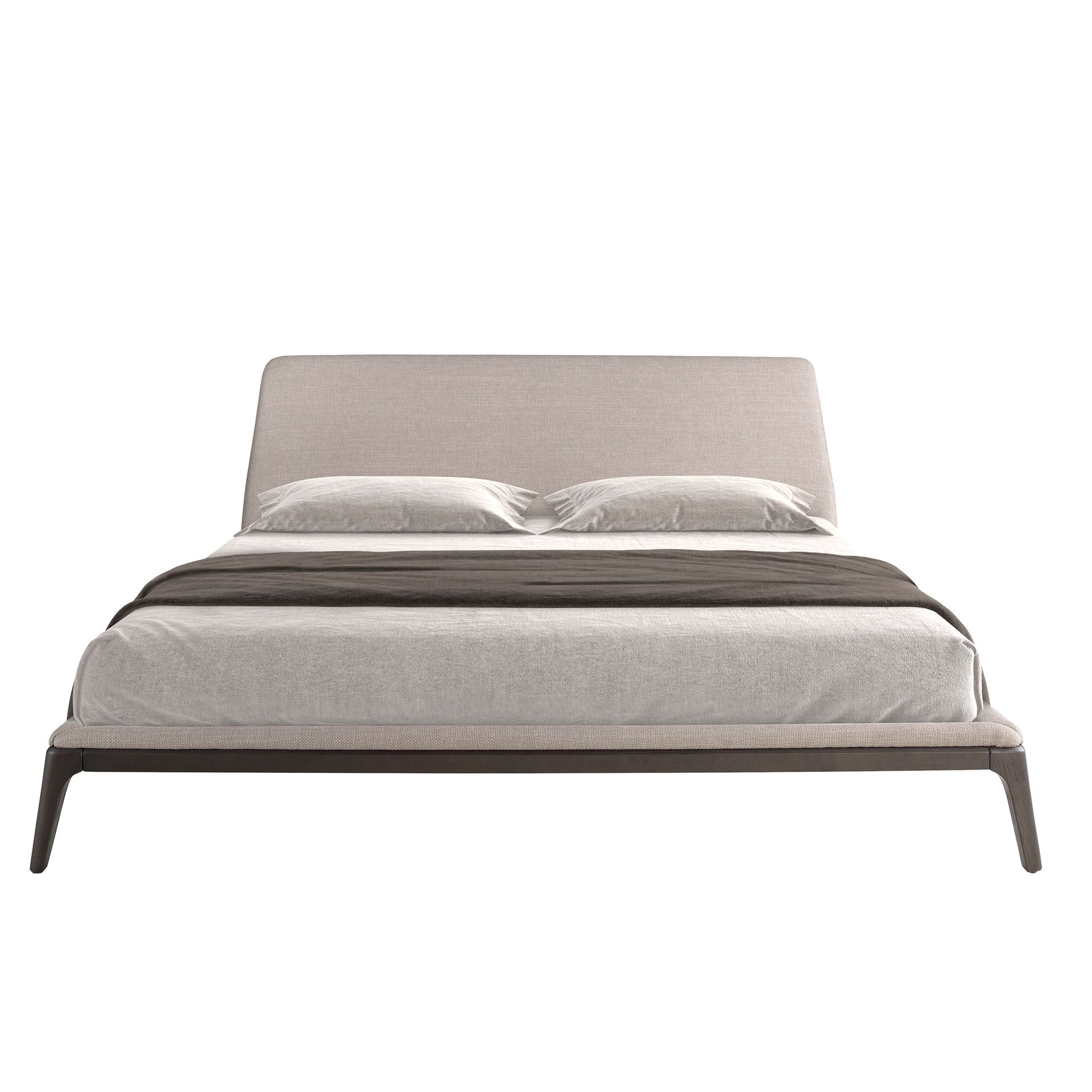 Grey fabric bed