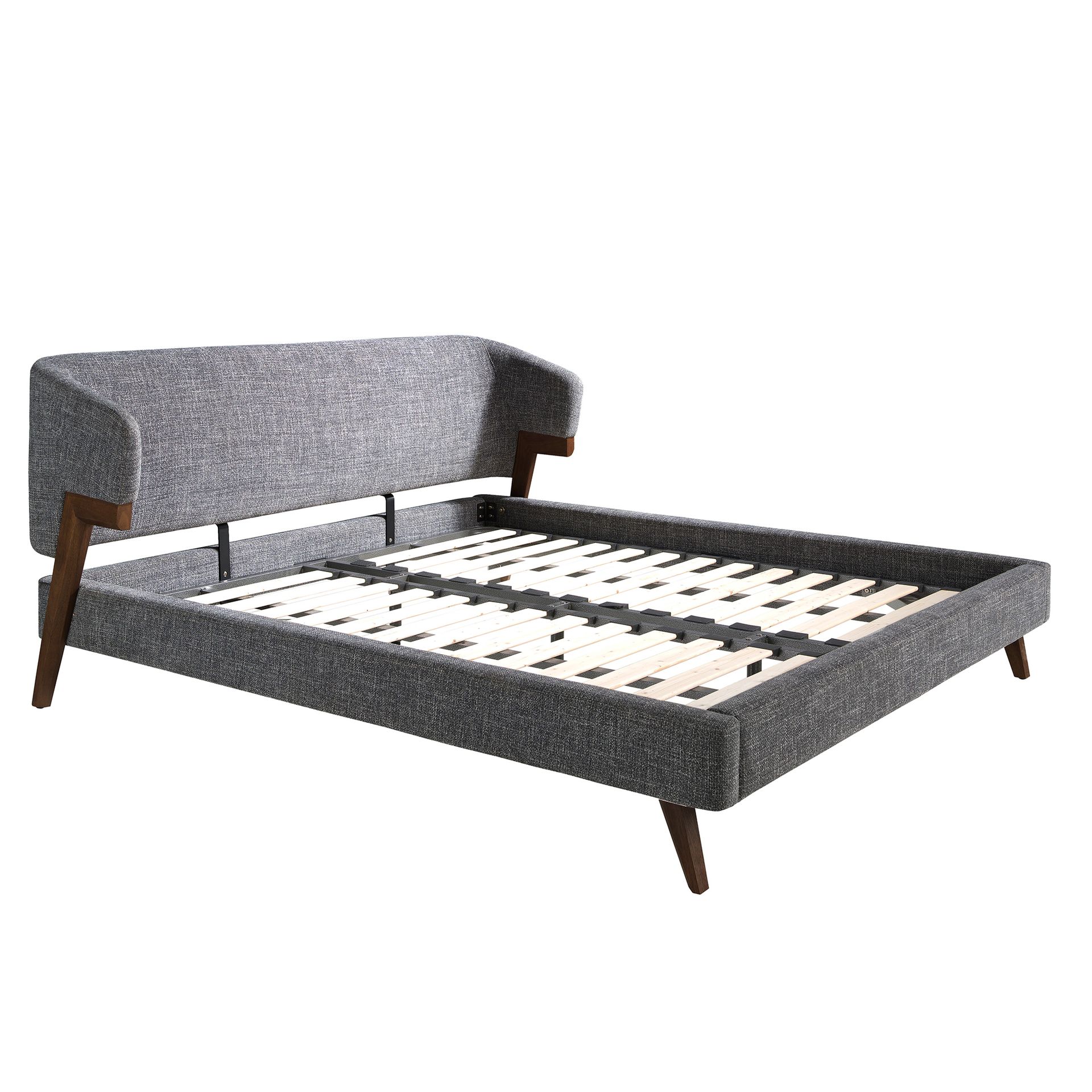 Grey fabric bed