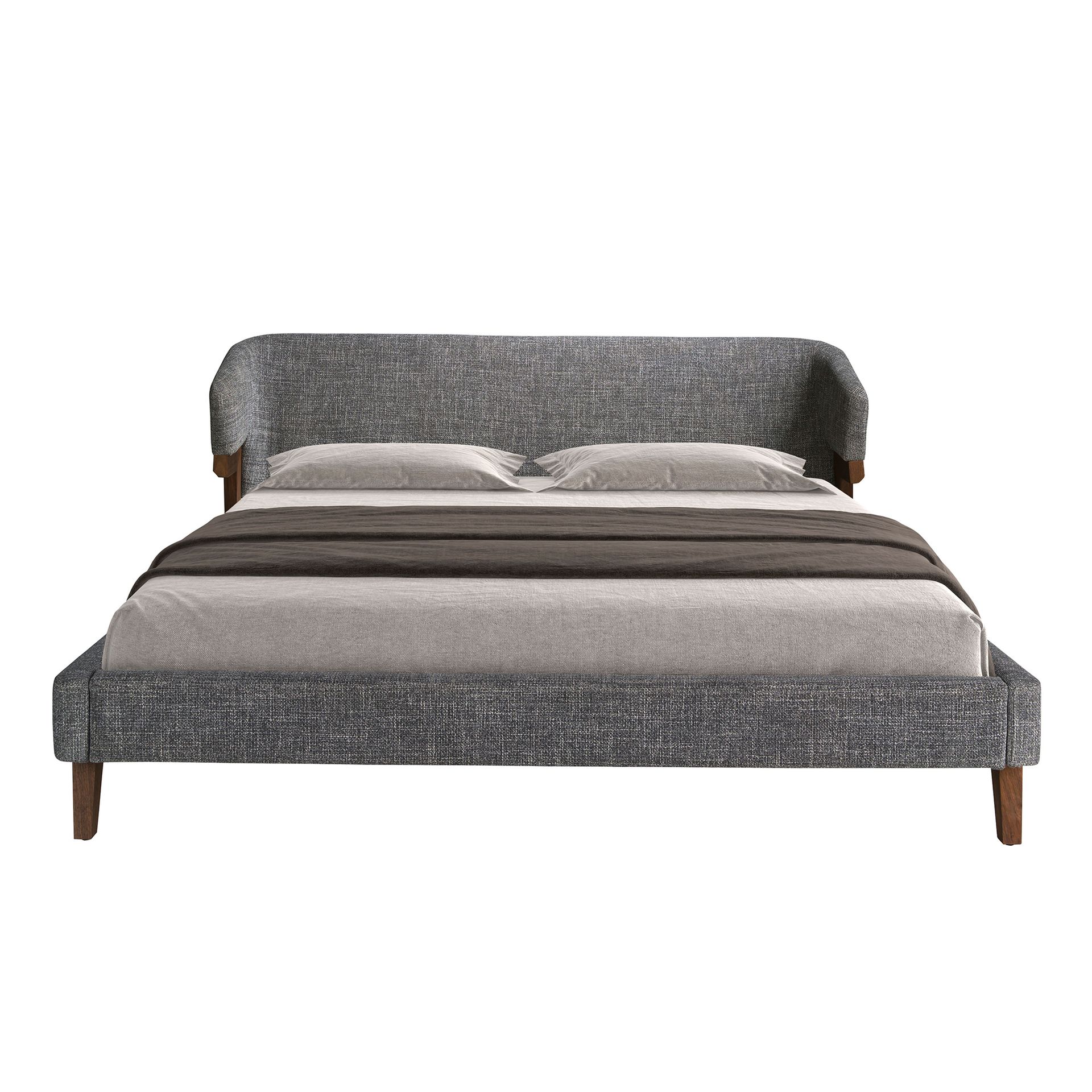 Grey fabric bed