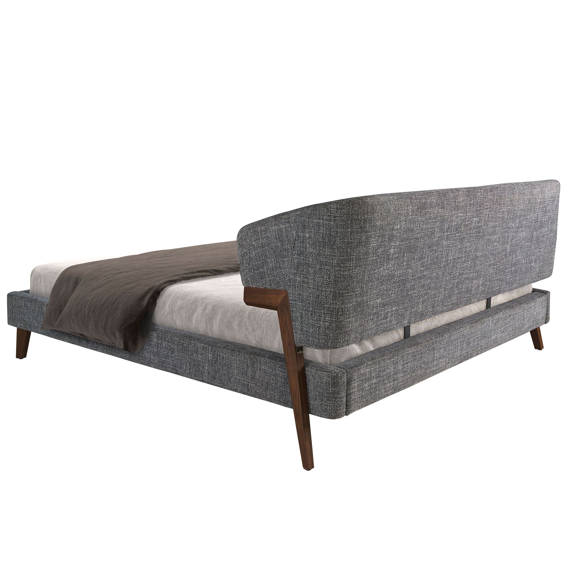Grey fabric bed