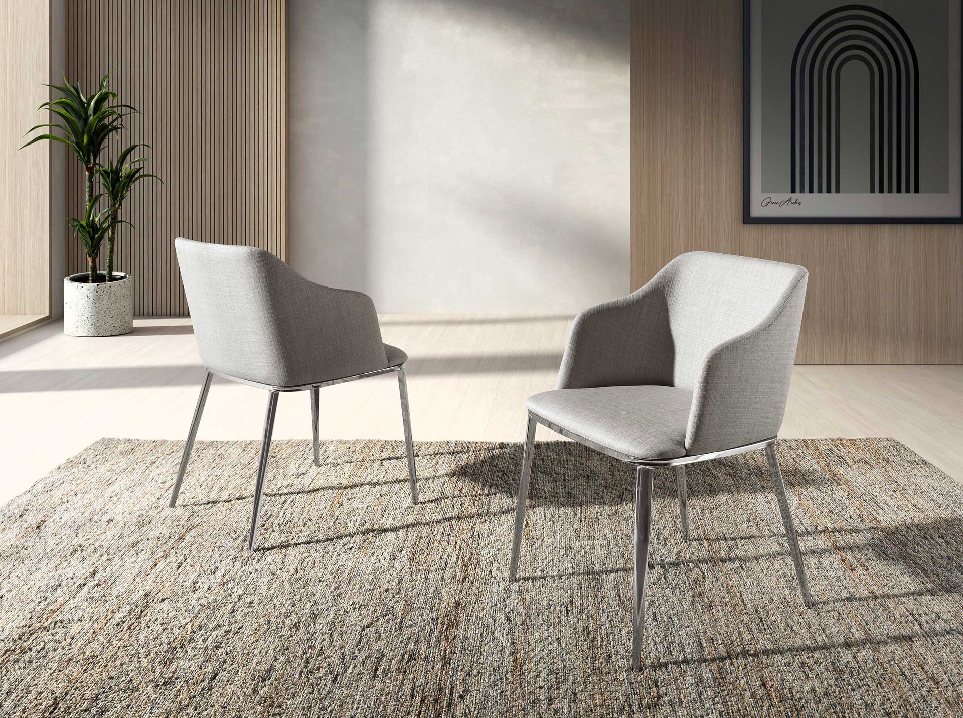 Grey fabric chair