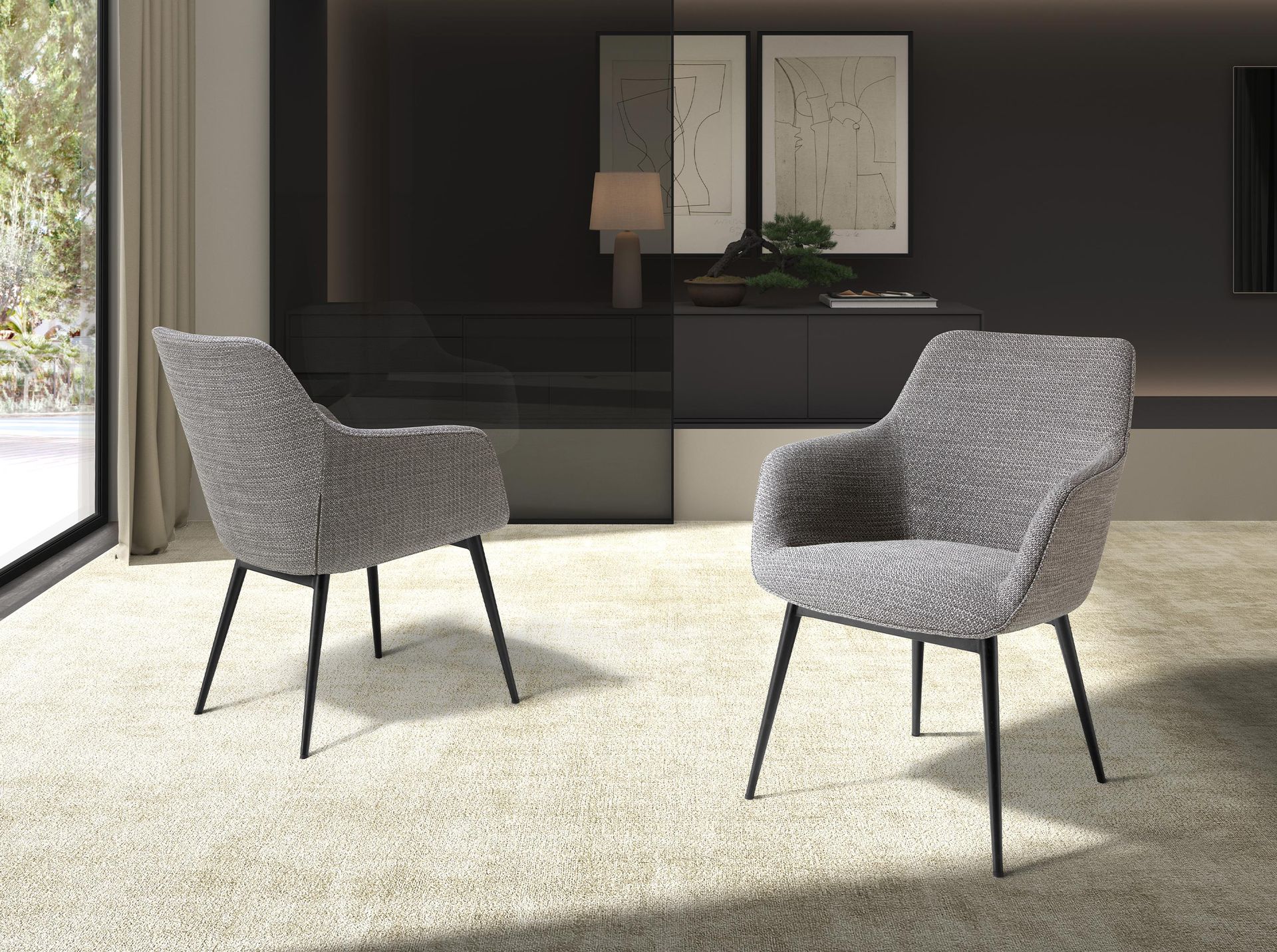 Grey fabric chair