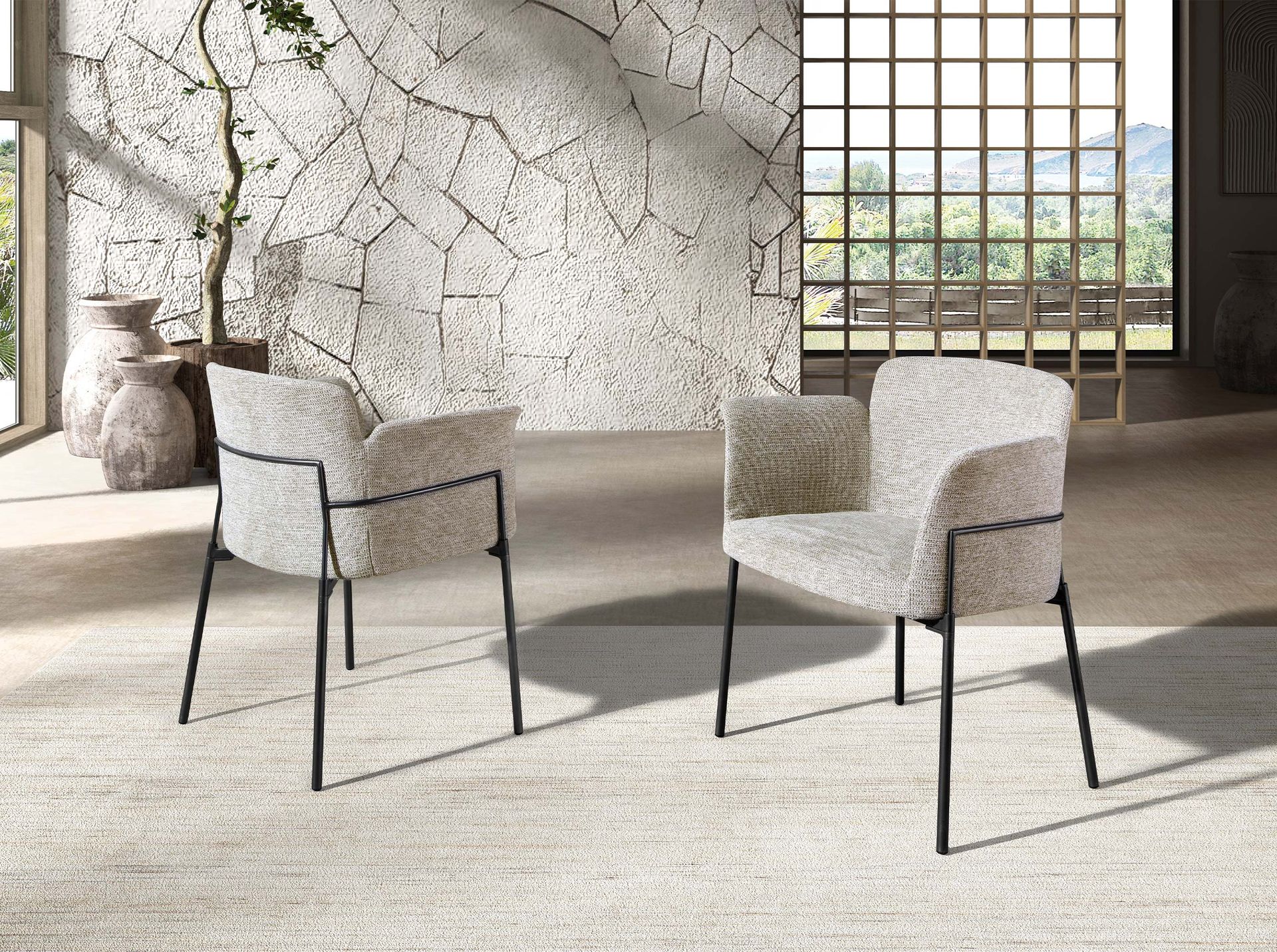 Grey fabric chair