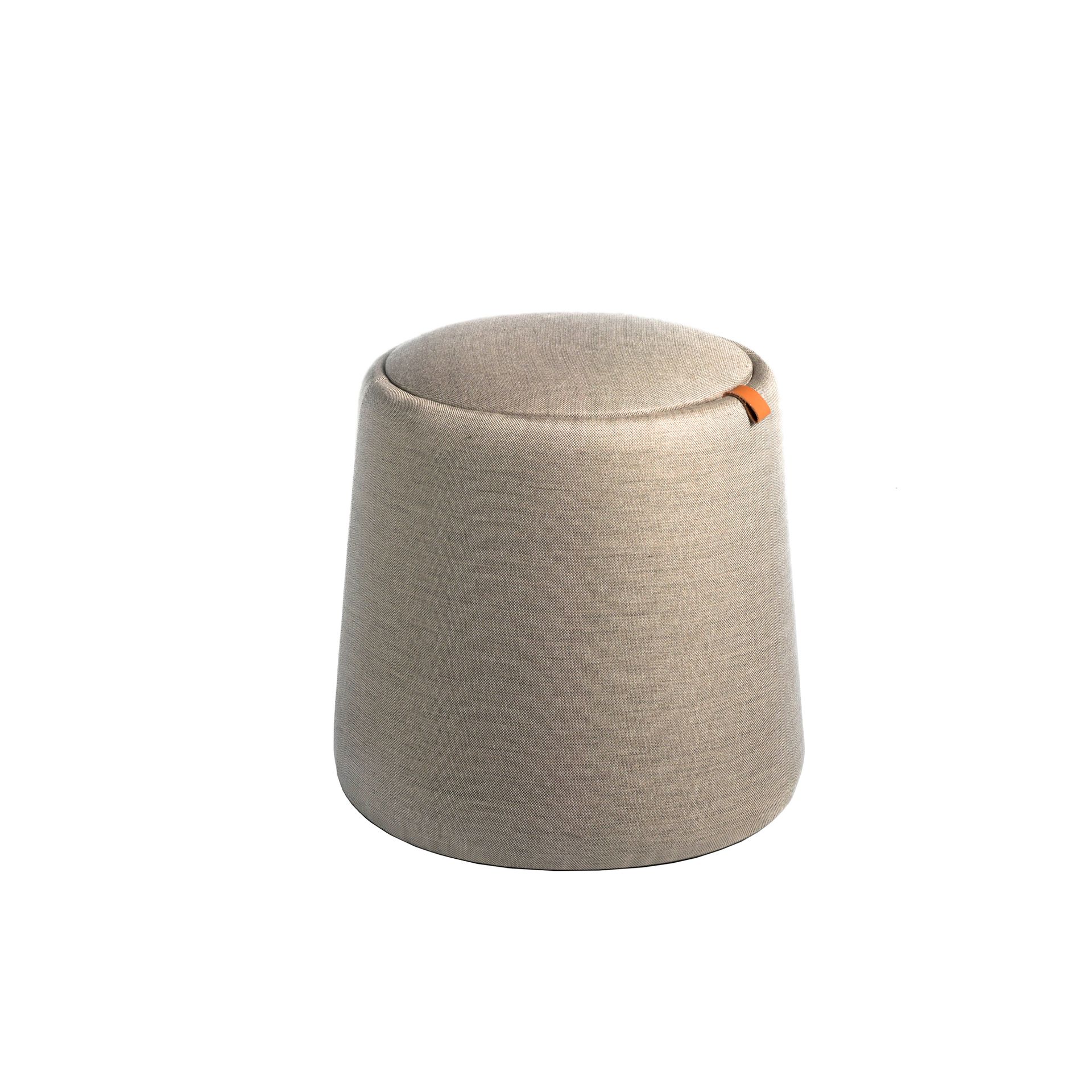 Grey fabric pouffe