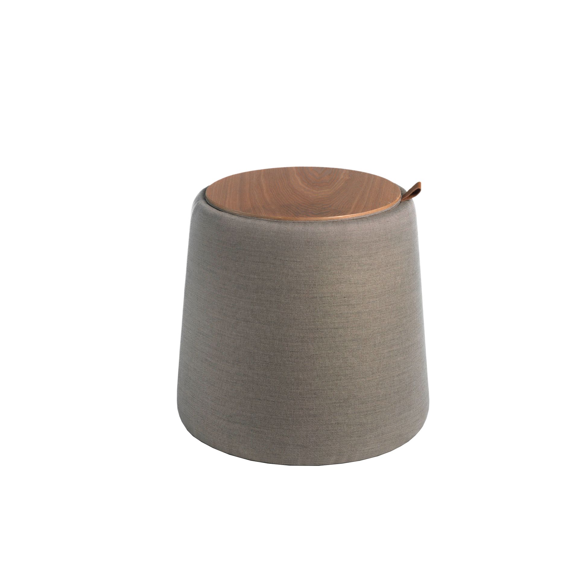 Grey fabric pouffe