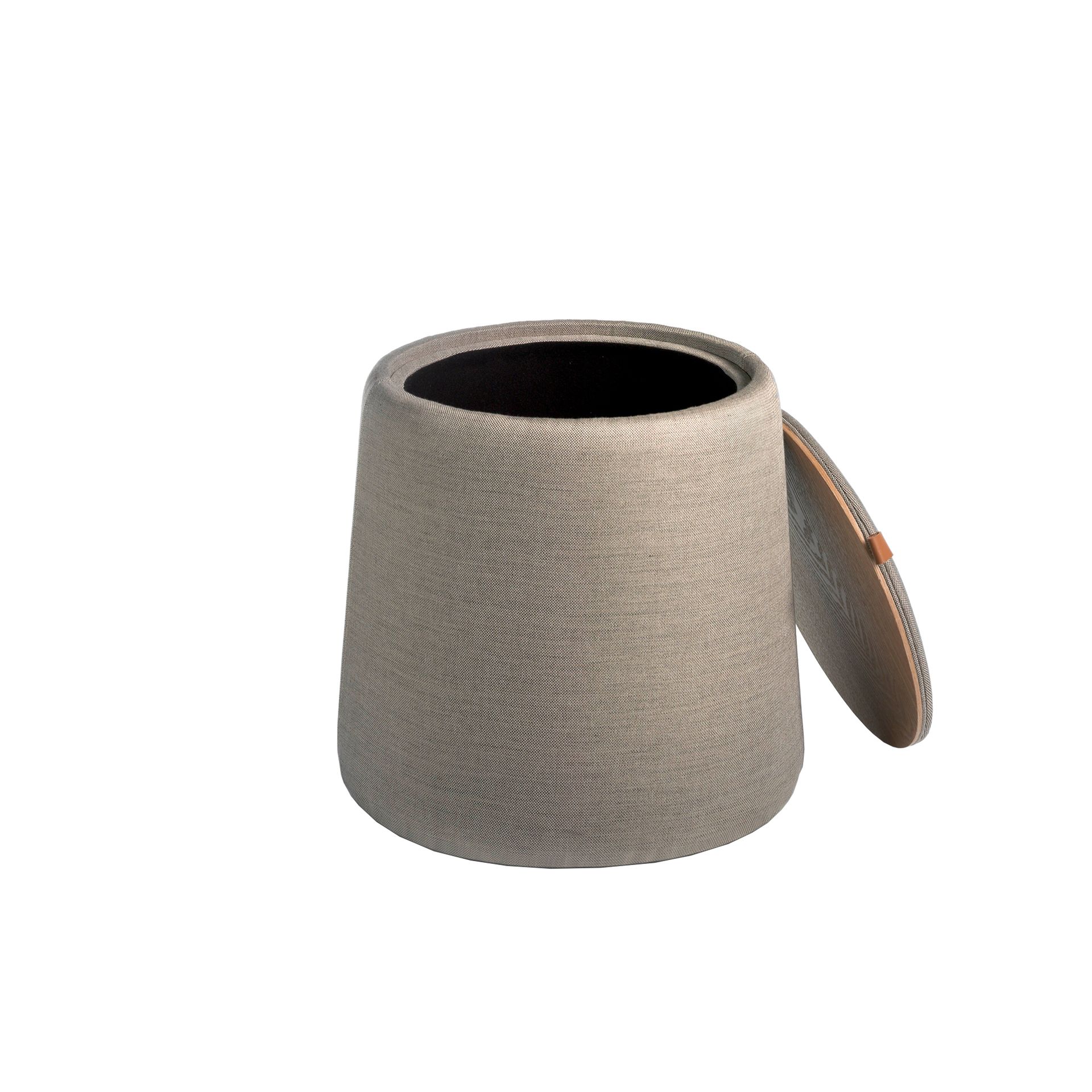 Grey fabric pouffe