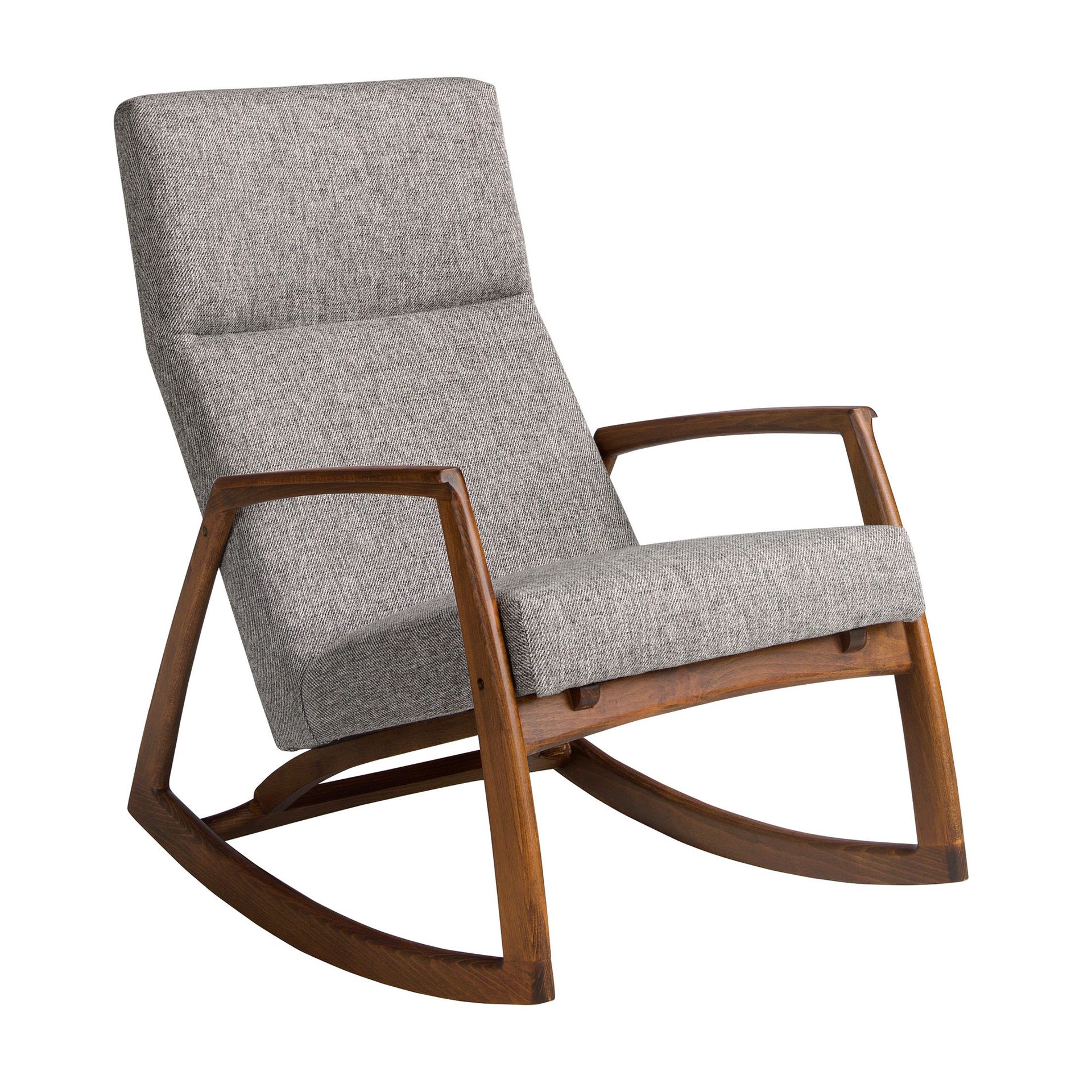 Grey fabric rocking chair