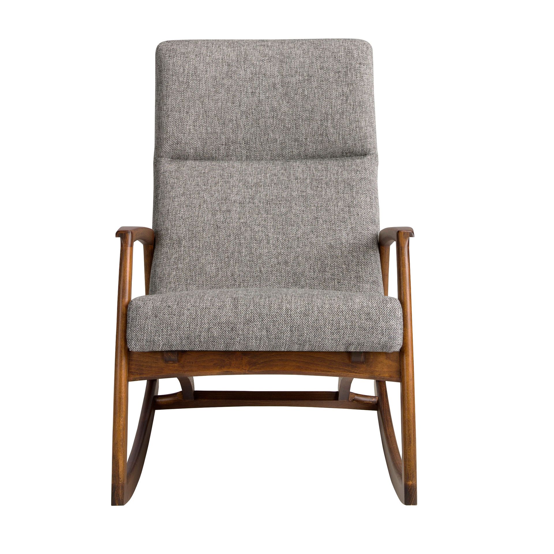Grey fabric rocking chair