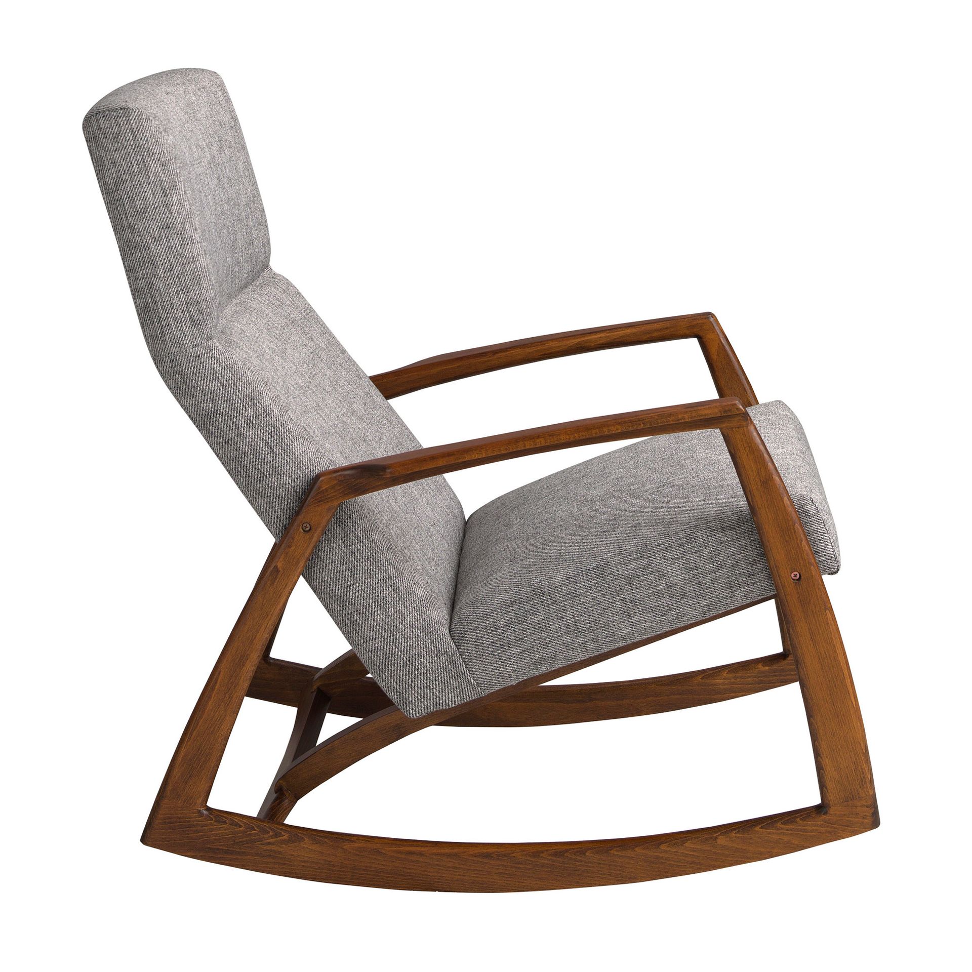 Grey fabric rocking chair
