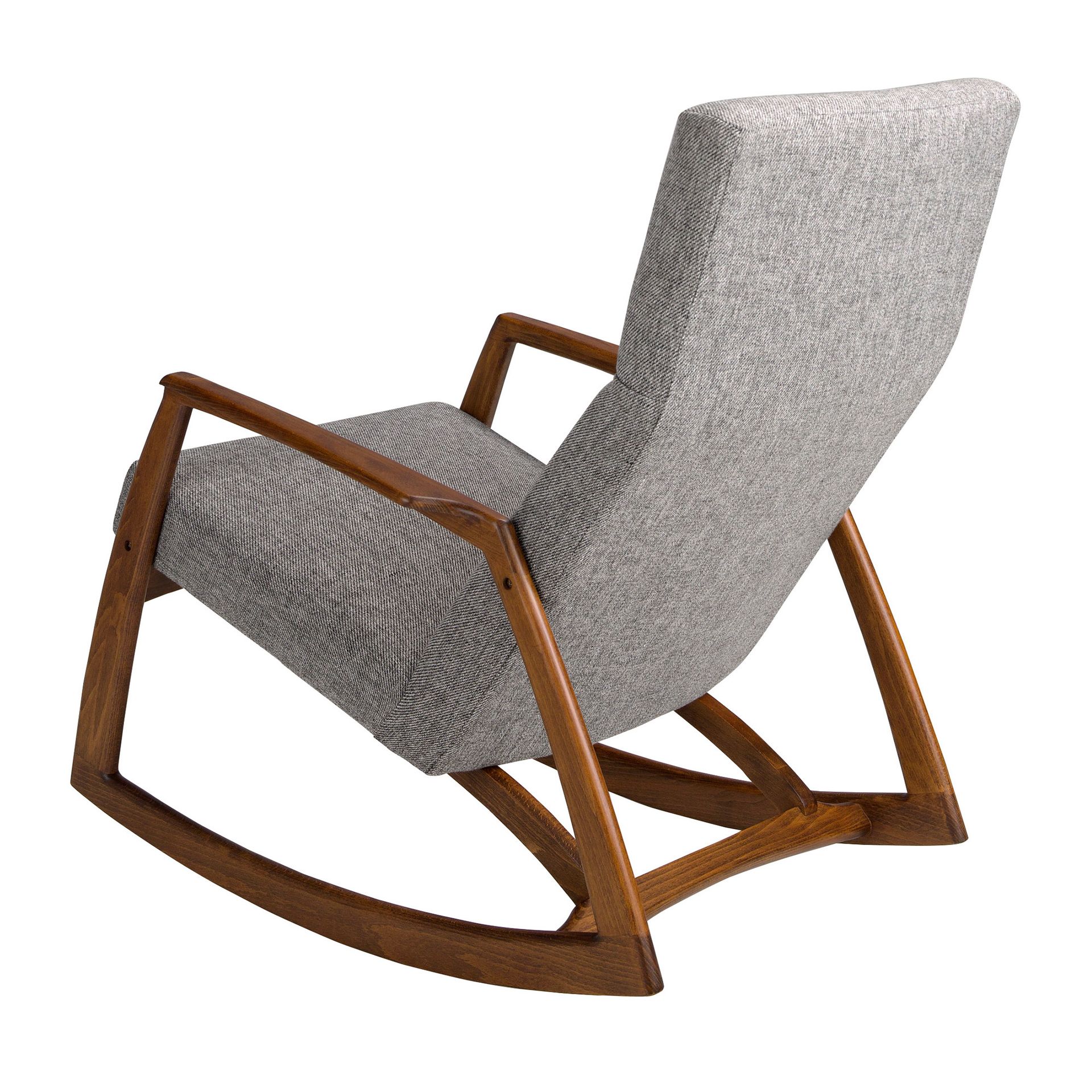 Grey fabric rocking chair