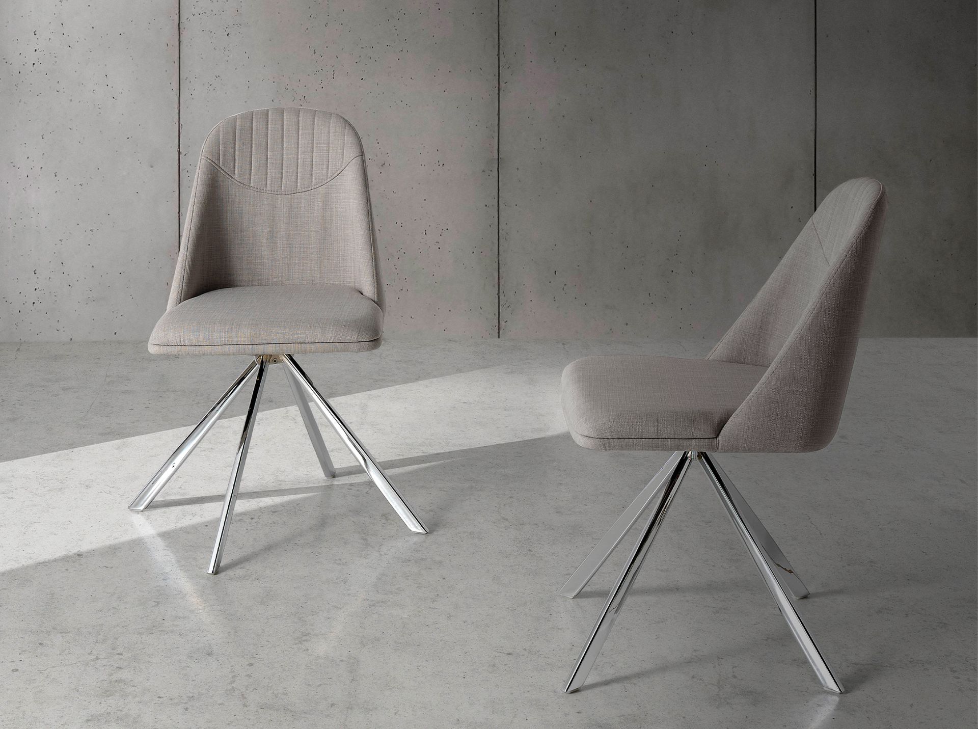Grey fabric swivel chair