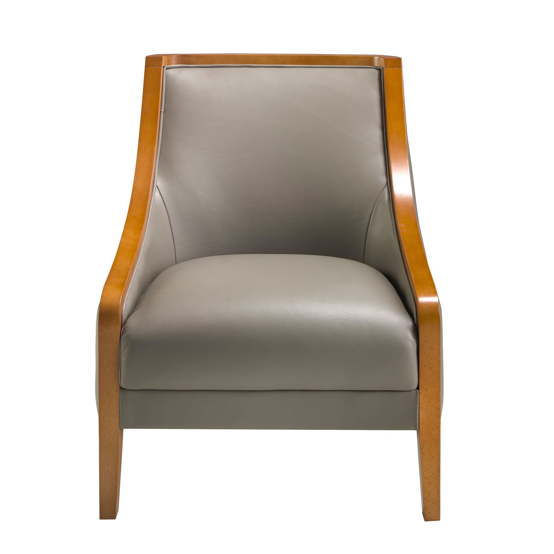 Grey leather armchair