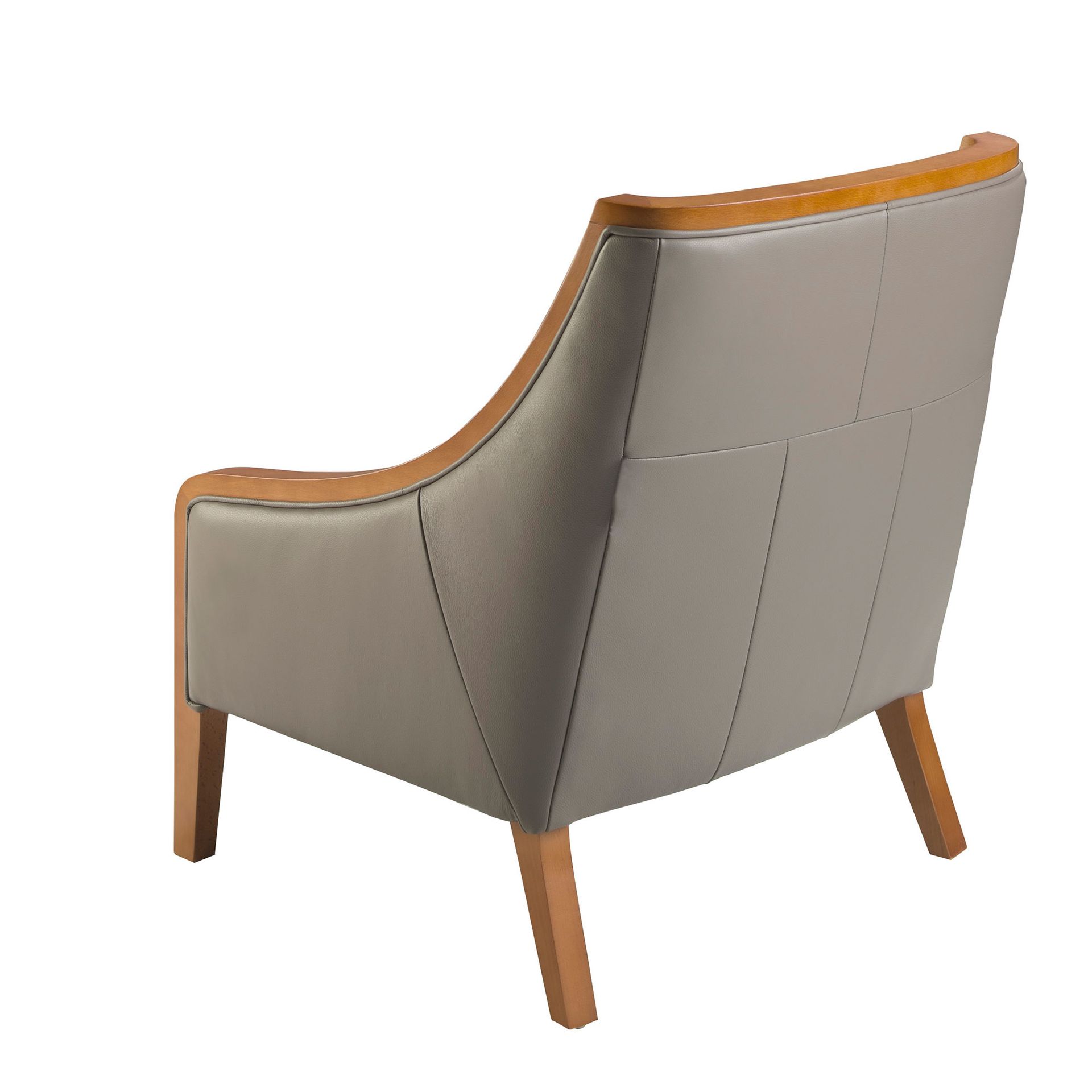 Grey leather armchair