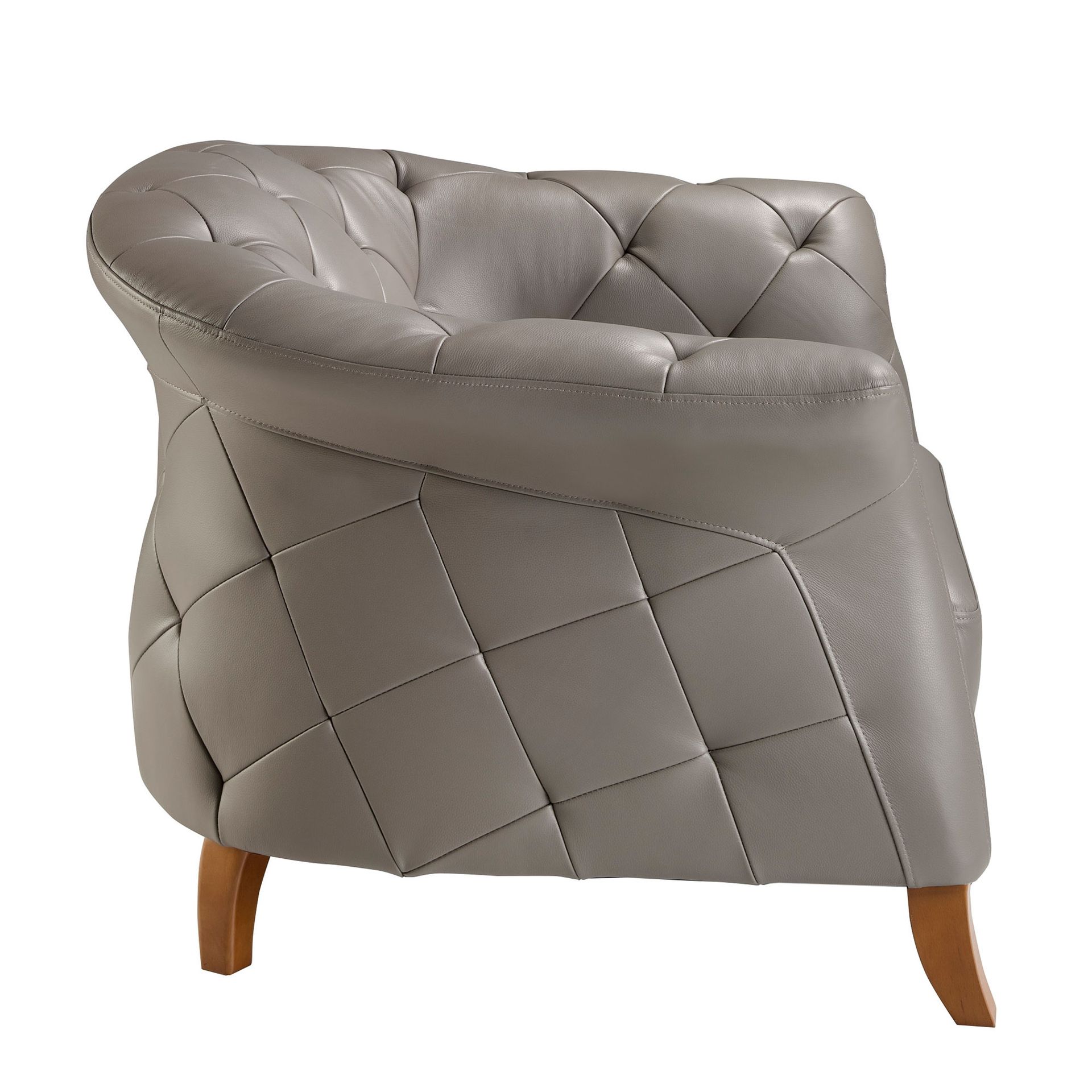 Grey leather armchair