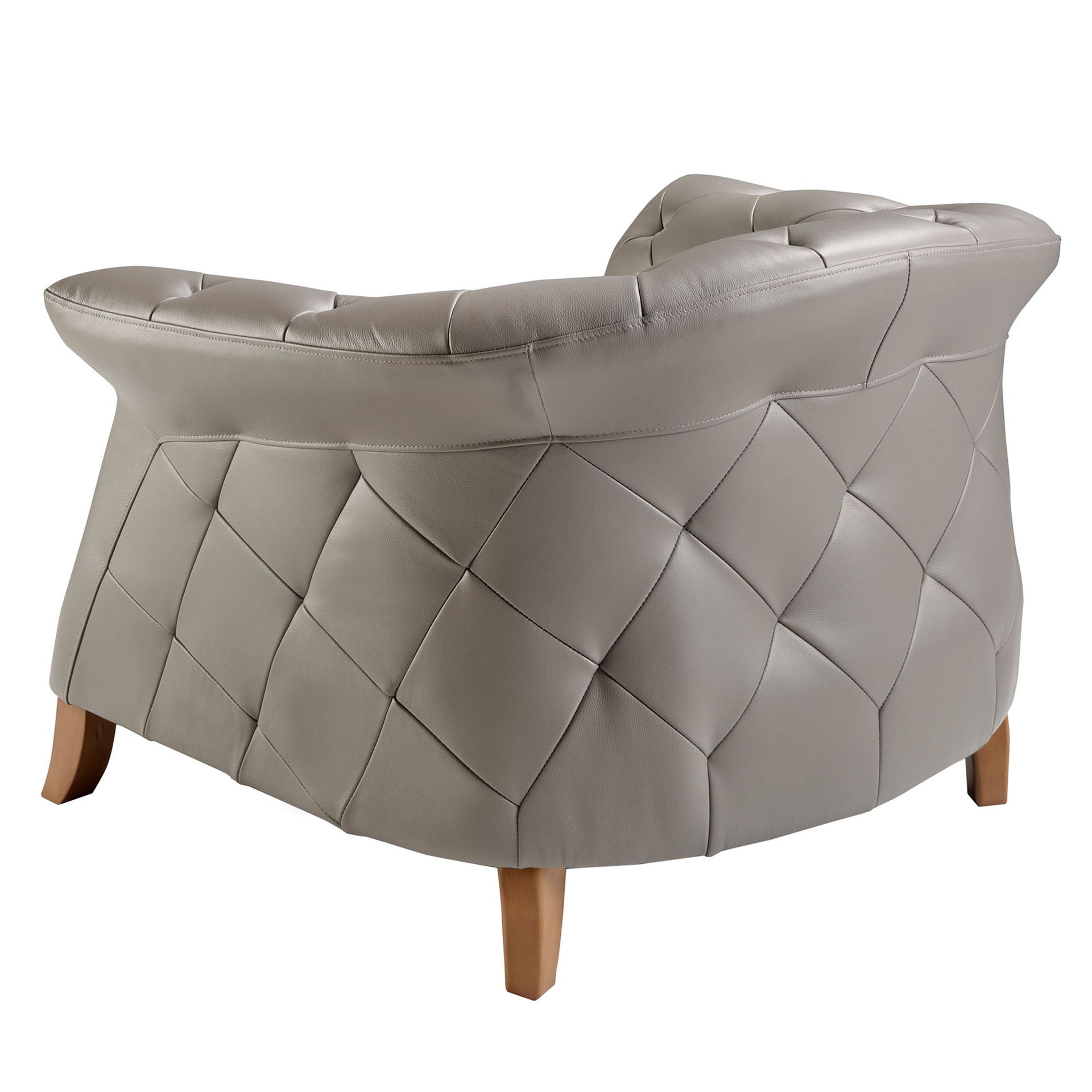 Grey leather armchair