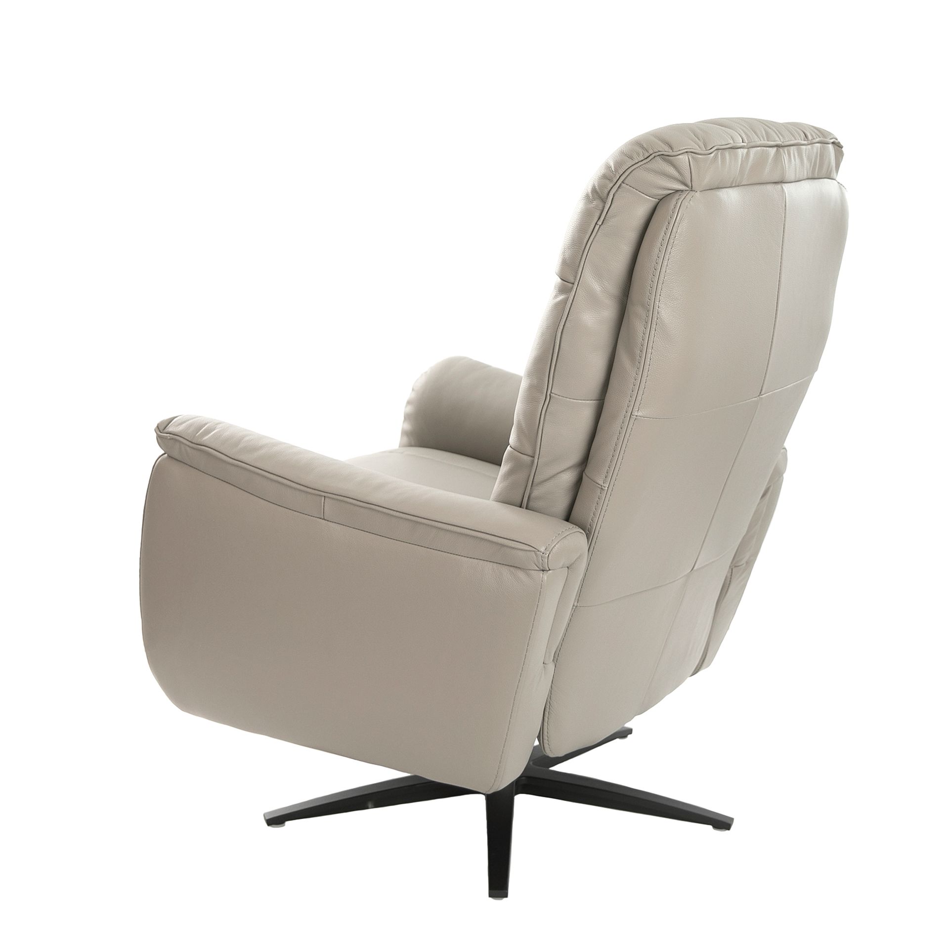 Grey leather swivel armchair