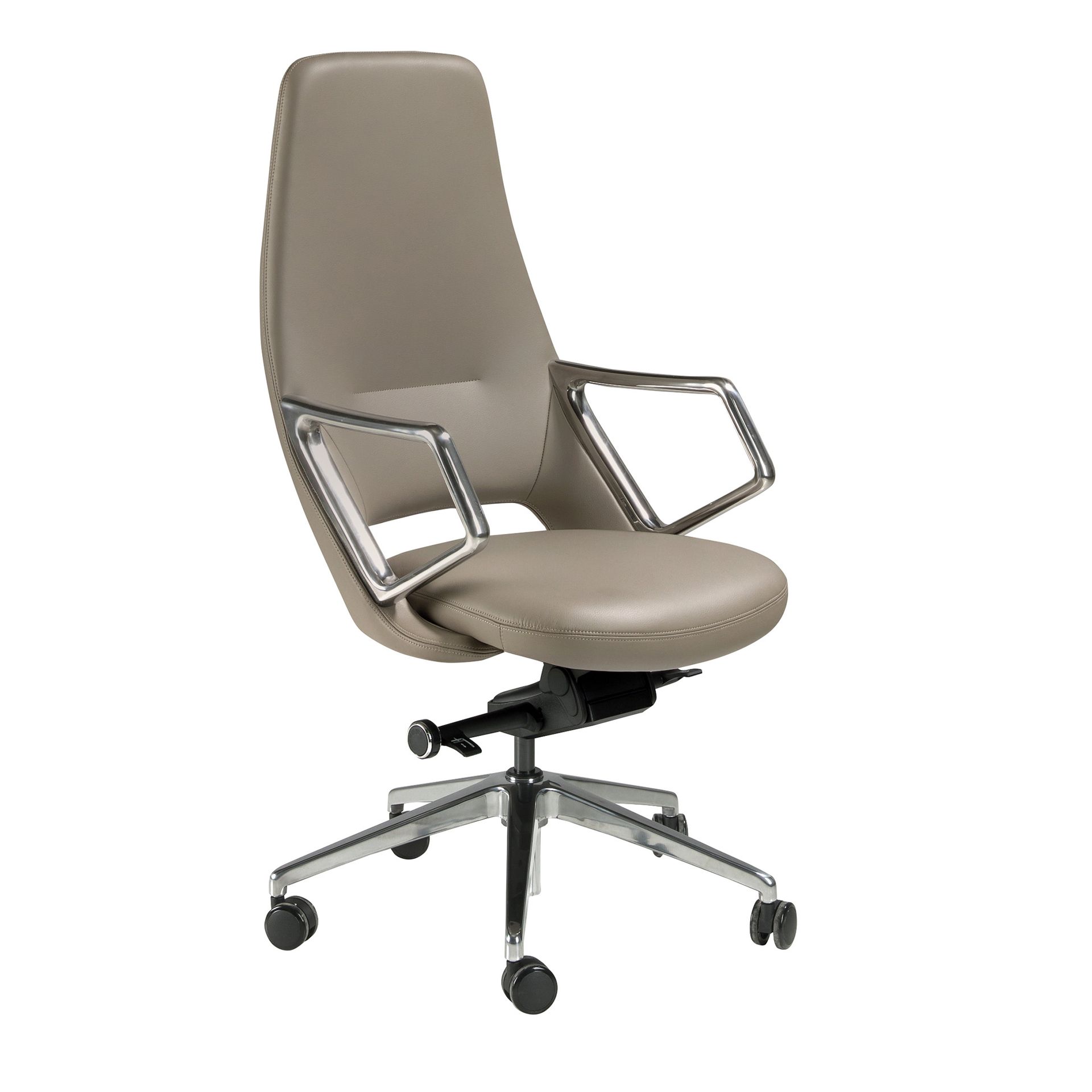 Grey leatherette  swivel office chair