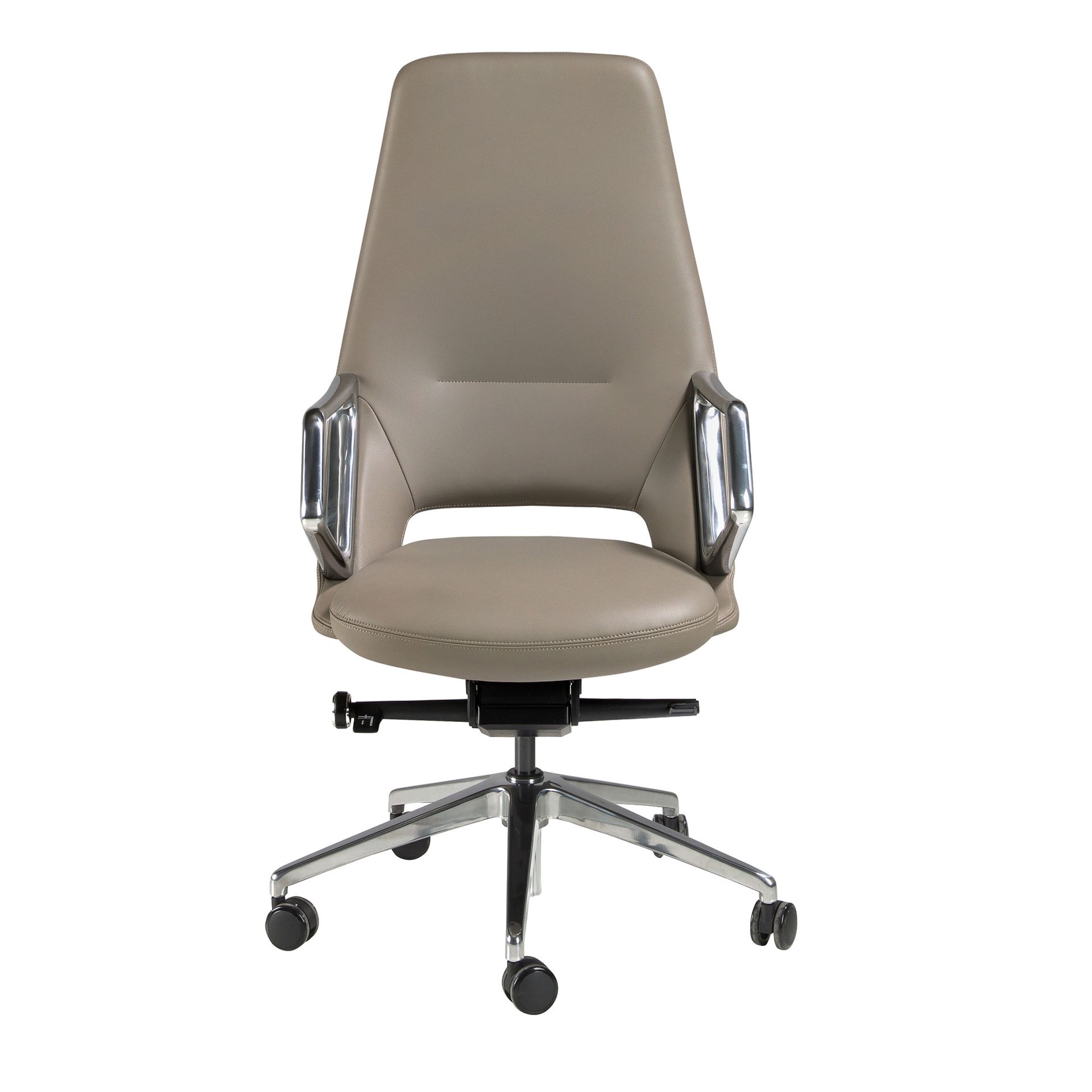 Grey leatherette  swivel office chair