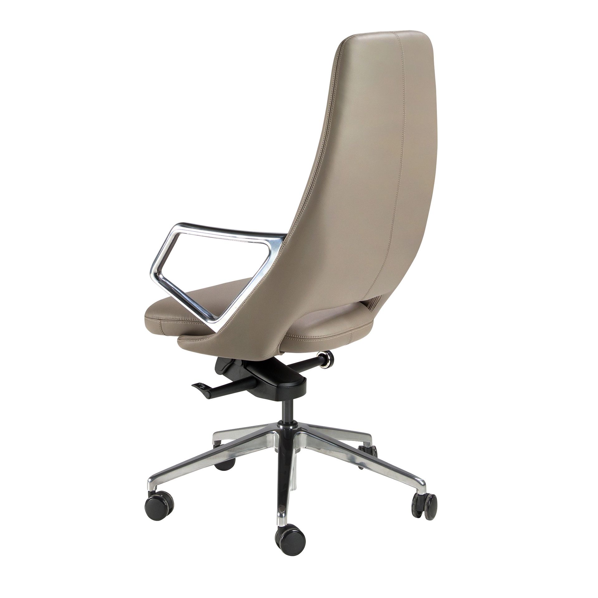 Grey leatherette  swivel office chair