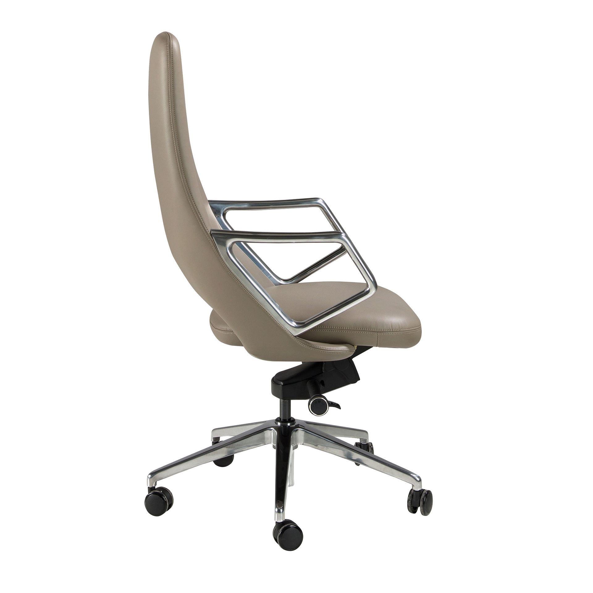 Grey leatherette  swivel office chair