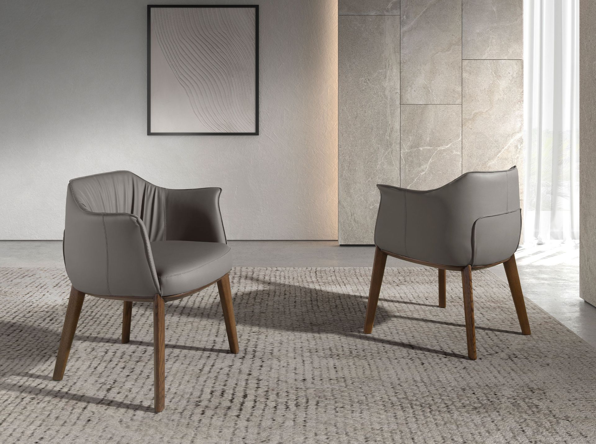 Grey leatherette chair