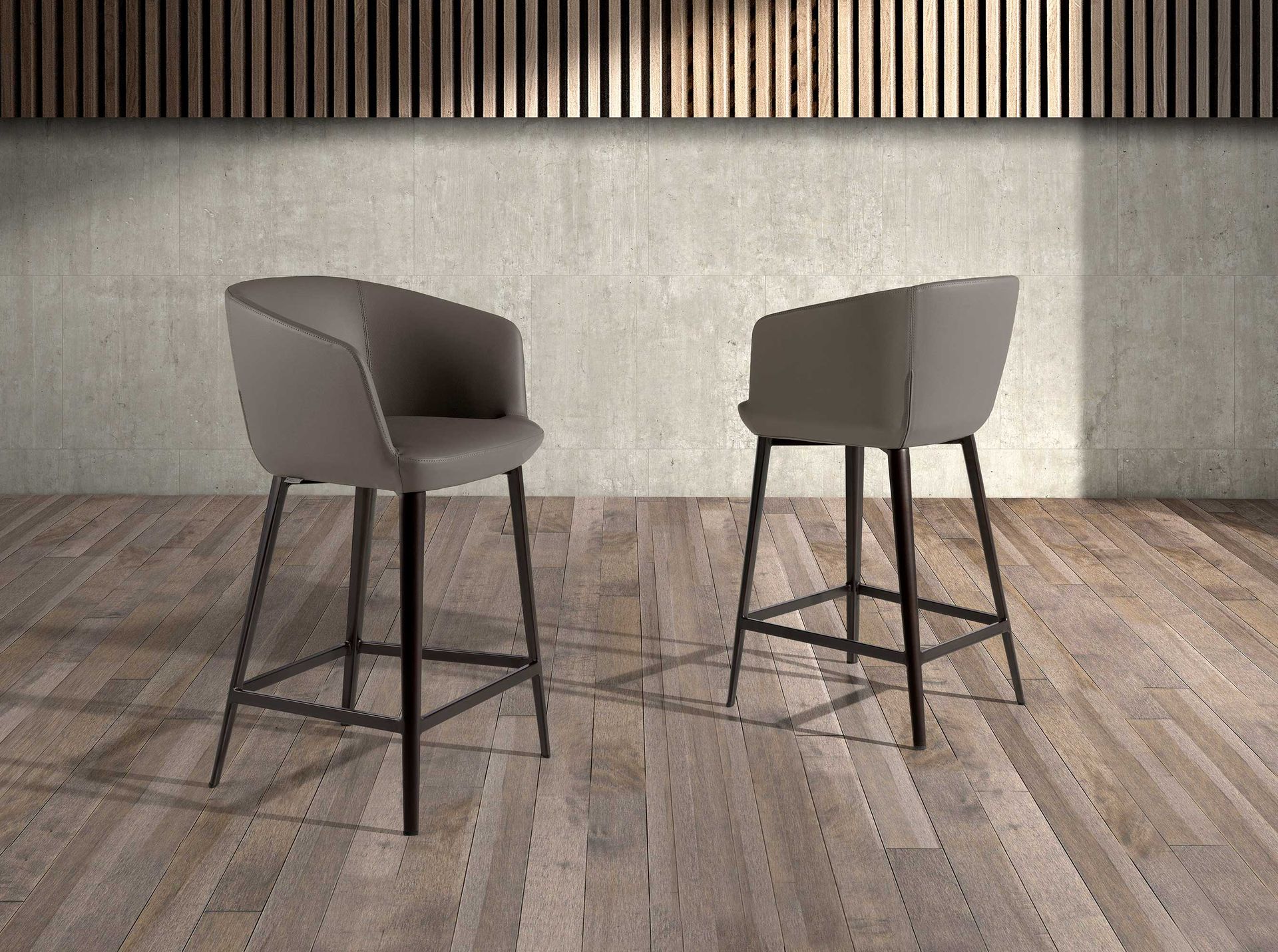 Grey leatherette stool
