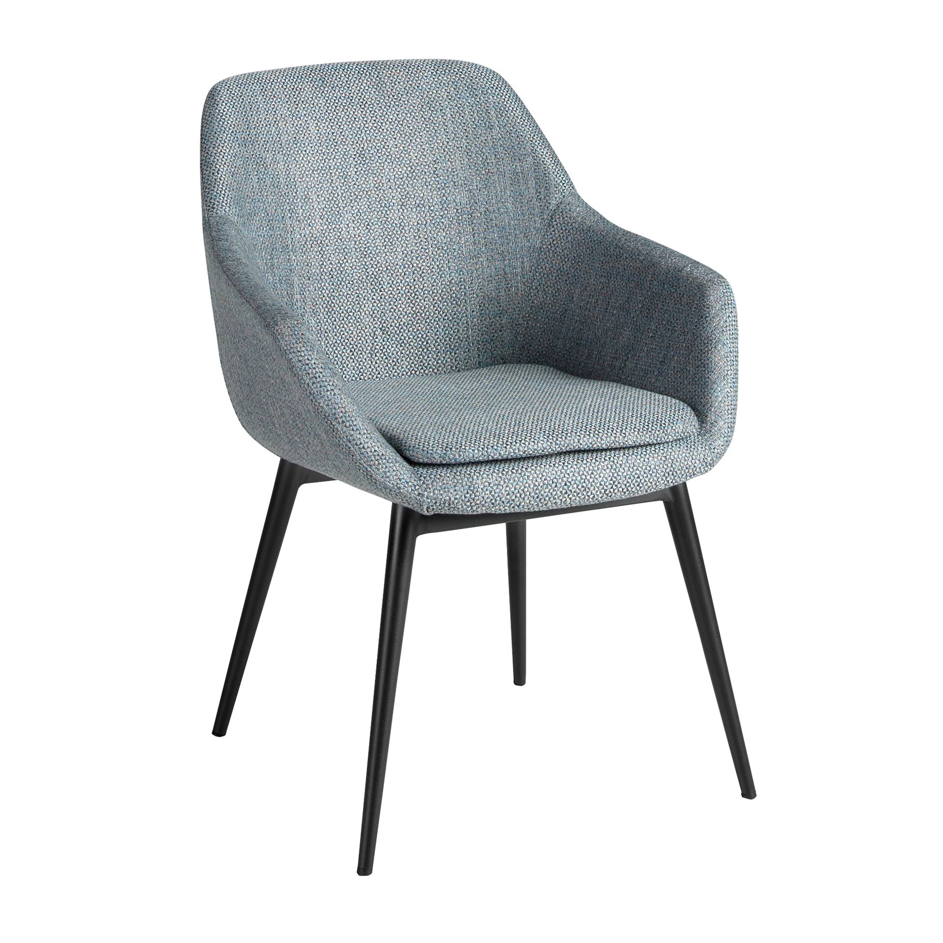 Greyish blue marbled fabric chair