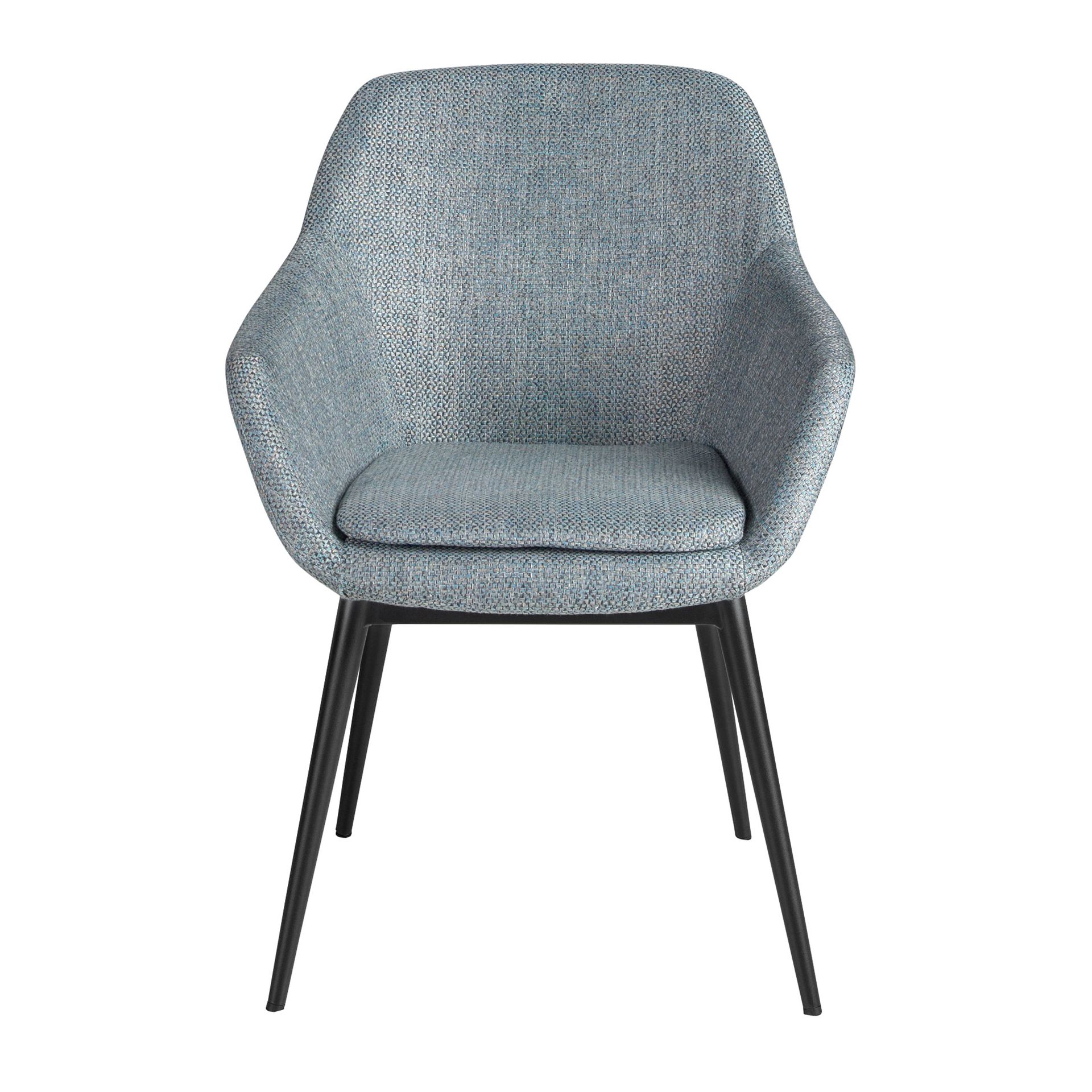 Greyish blue marbled fabric chair