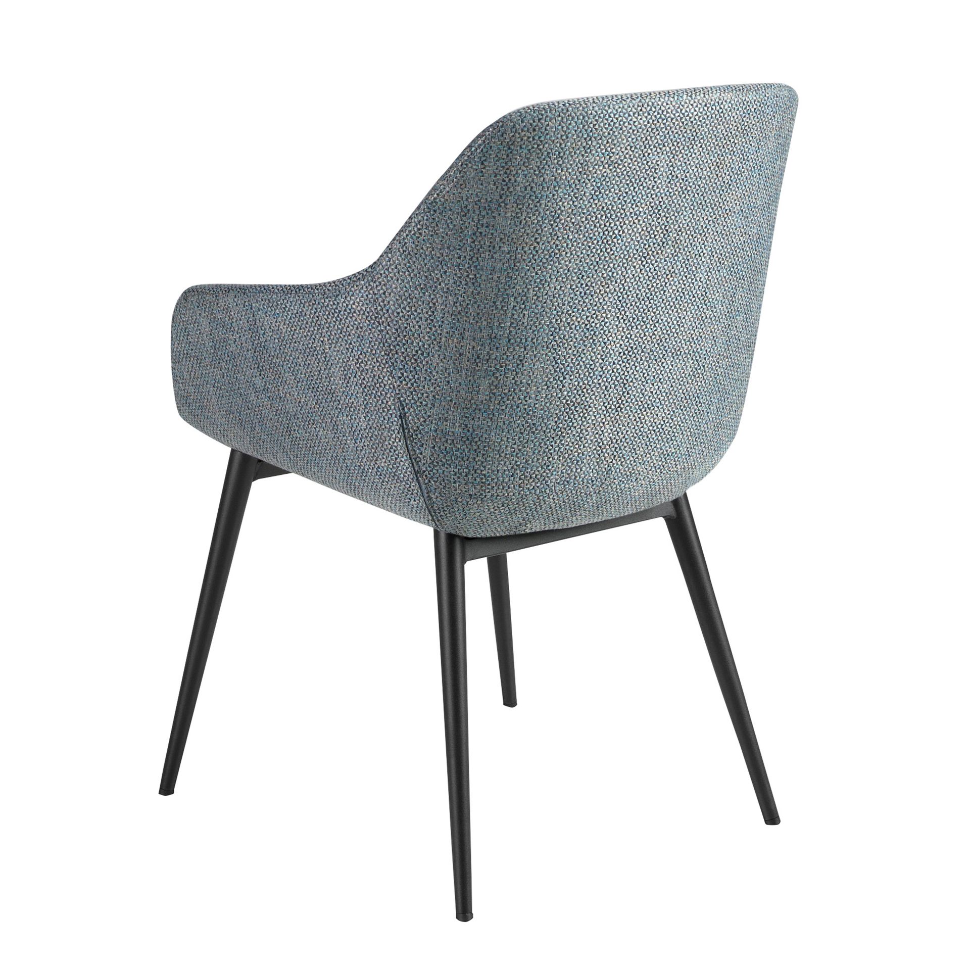 Greyish blue marbled fabric chair
