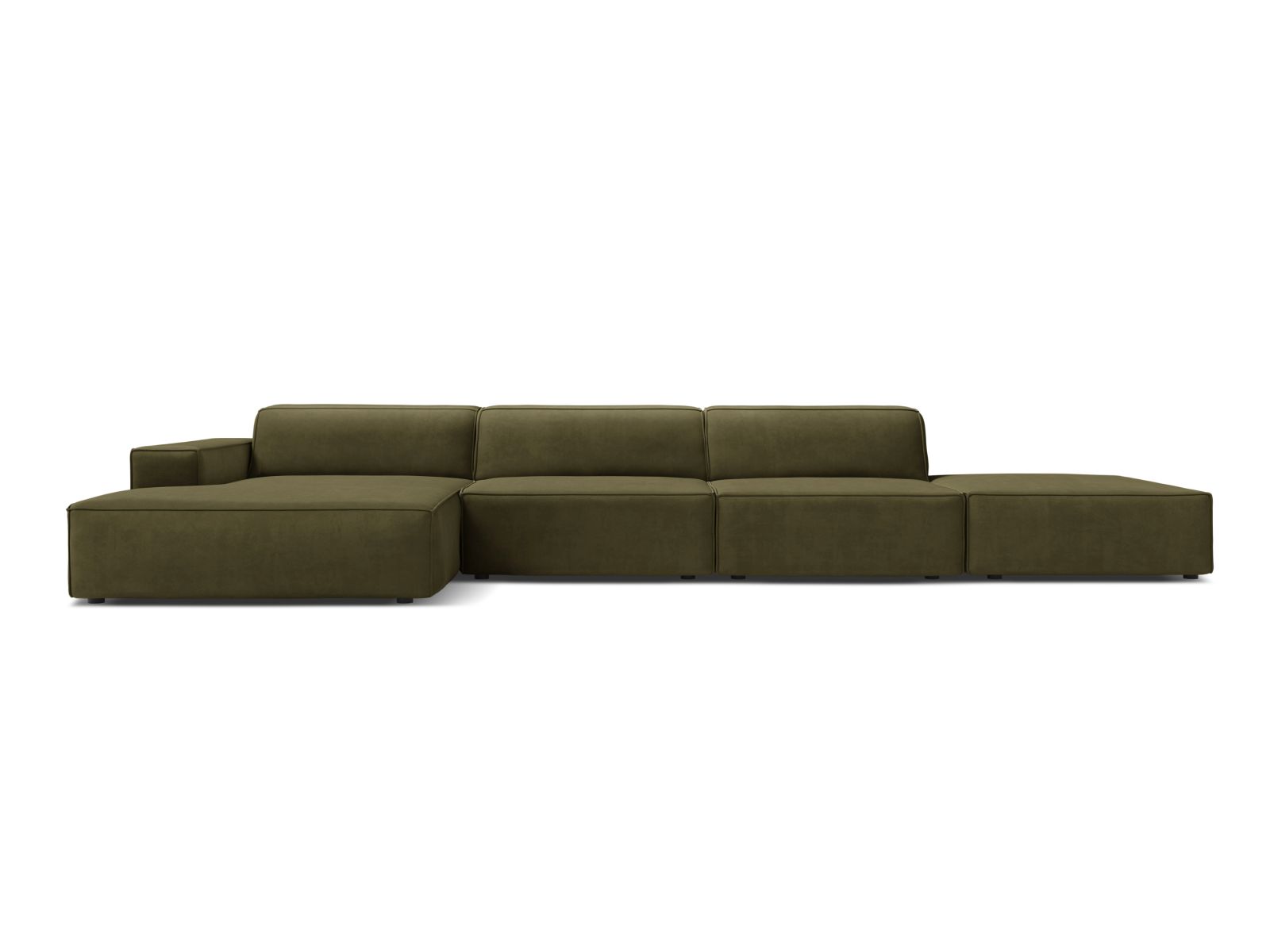 Velvet Modular Left Corner Sofa, "Jodie", 5 Seats, 341x162x77