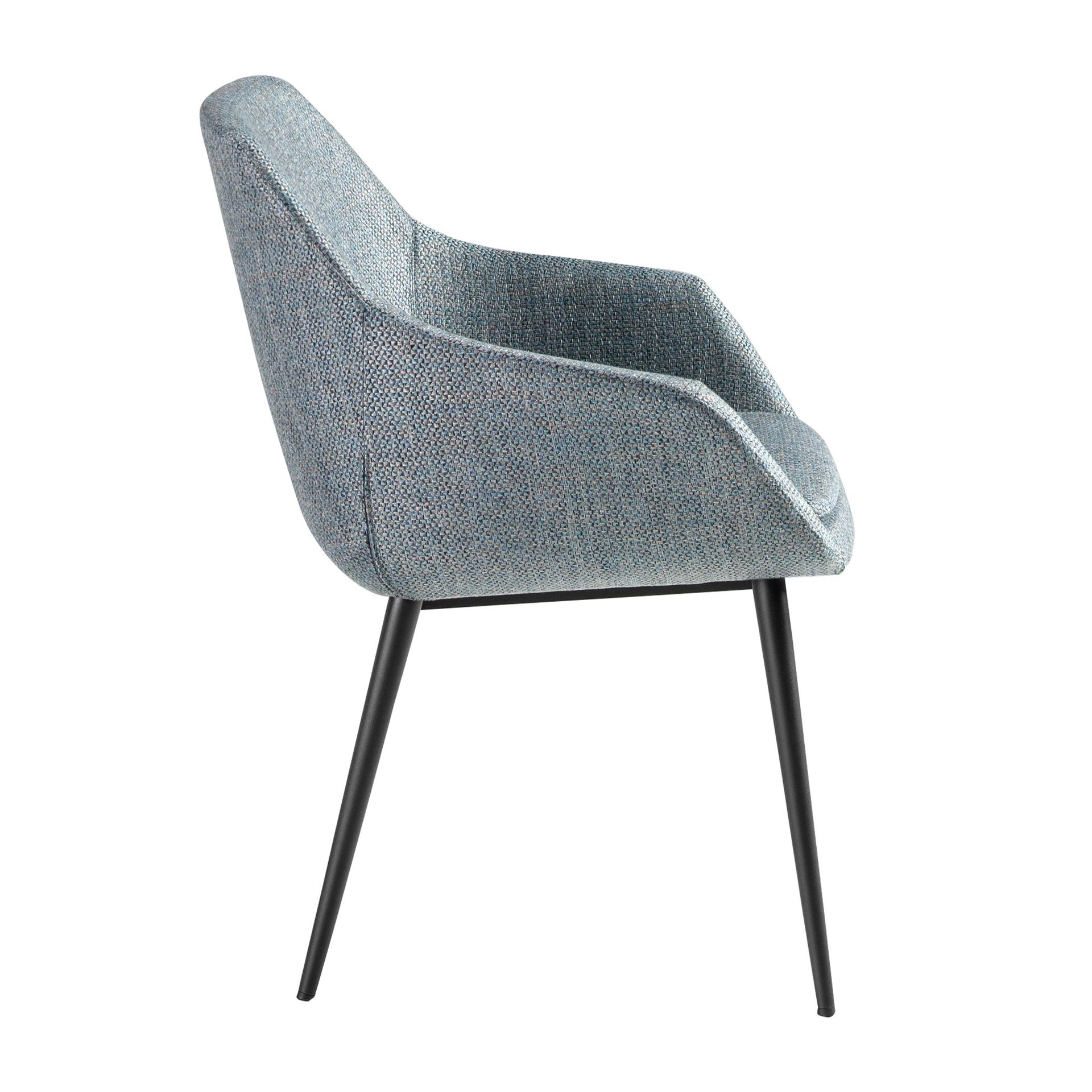 Greyish blue marbled fabric chair