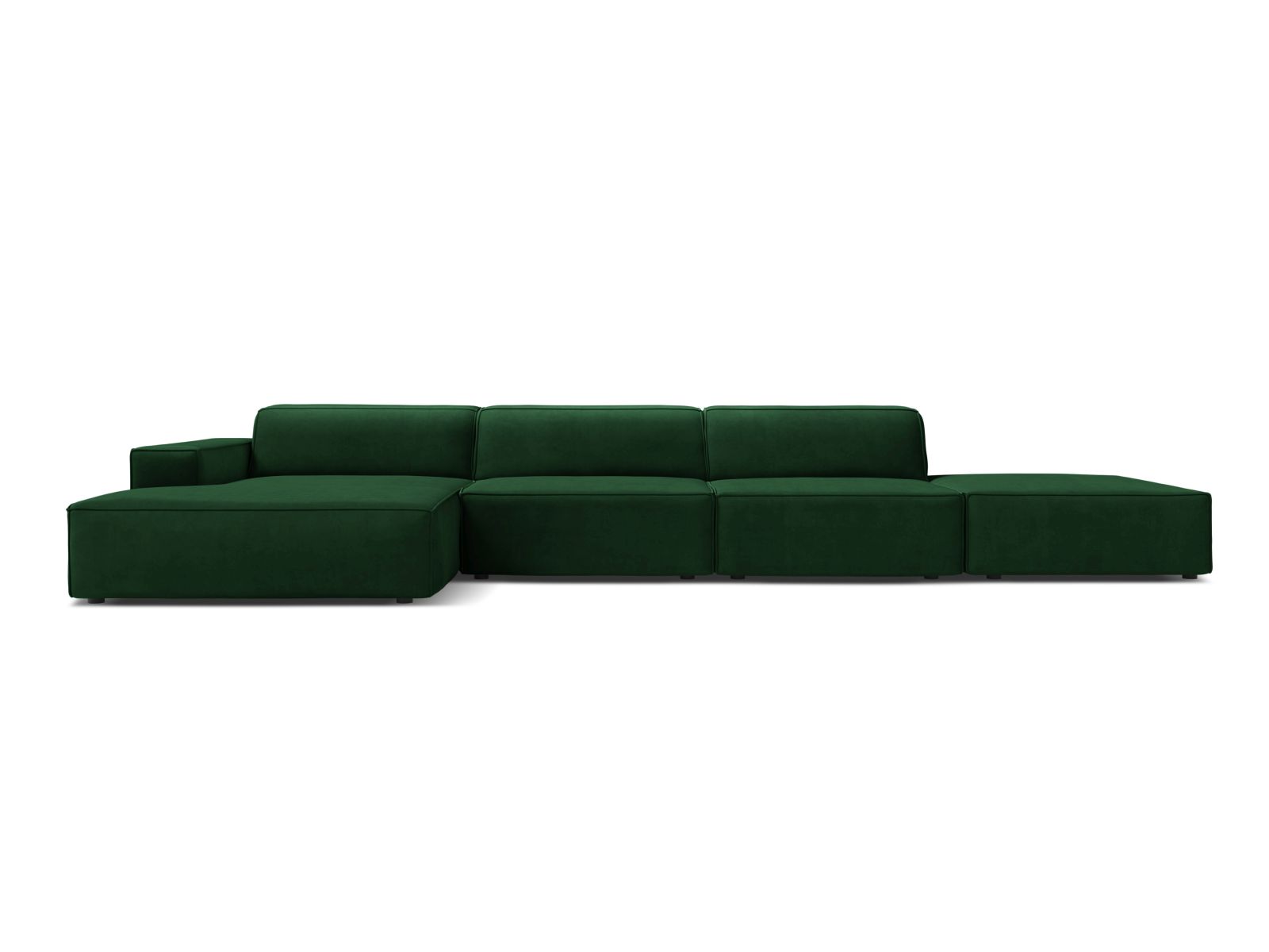 Velvet Modular Left Corner Sofa, "Jodie", 5 Seats, 341x162x77