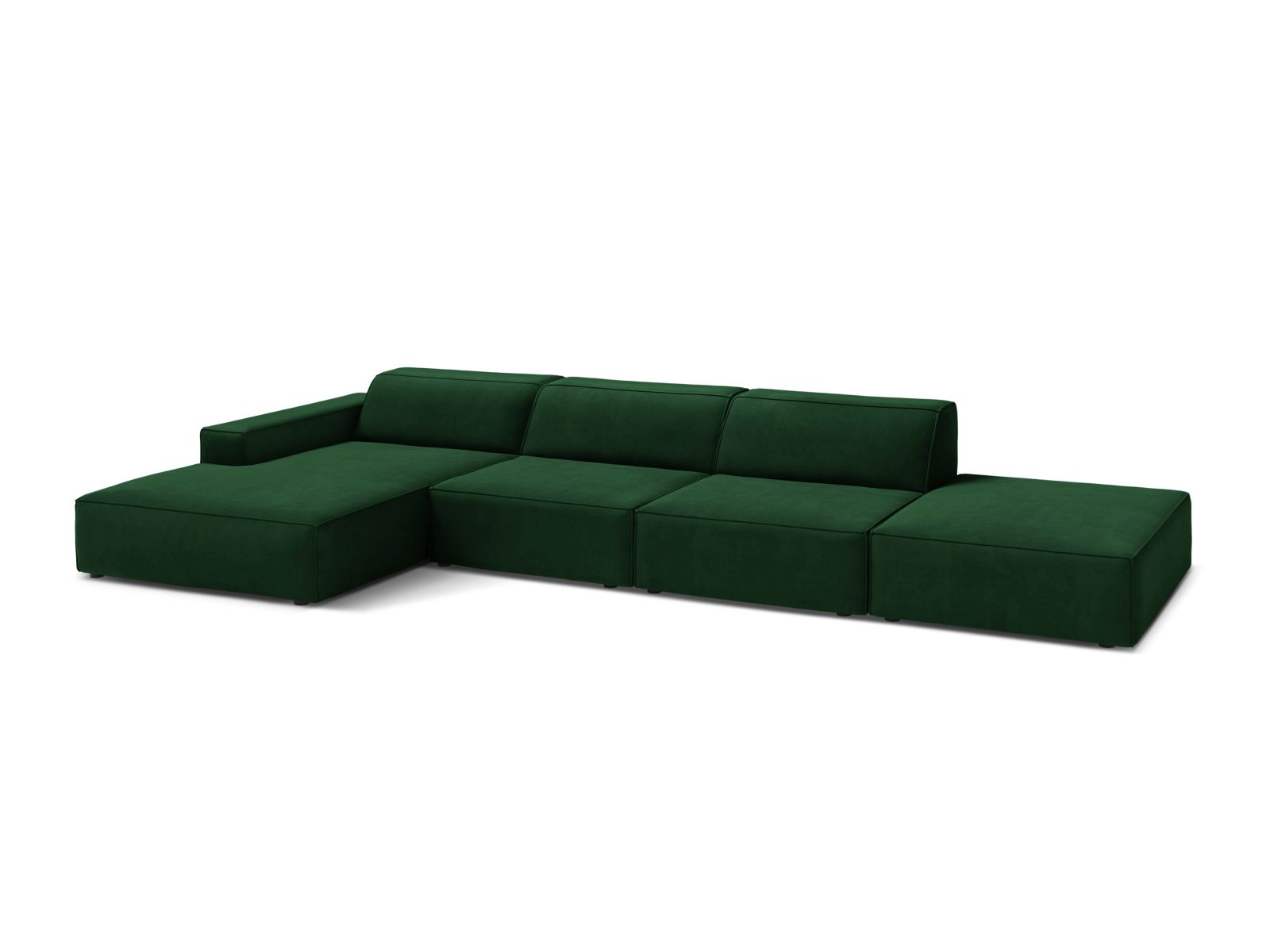 Velvet Modular Left Corner Sofa, "Jodie", 5 Seats, 341x162x77
