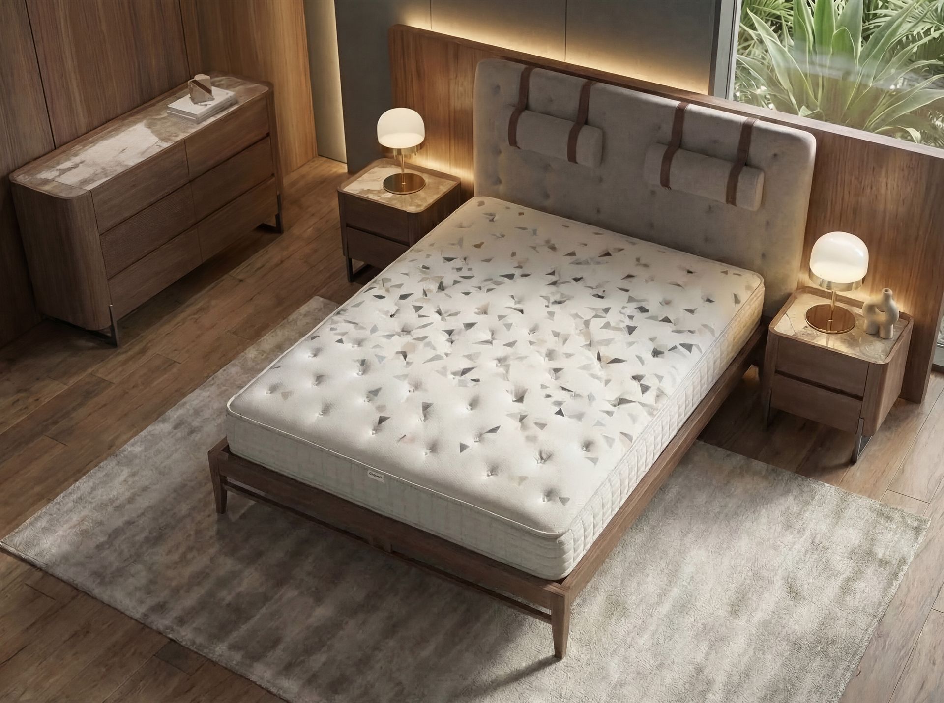 Hybrid mattress with natural latex and independent 7-zone pocket springs 160x200