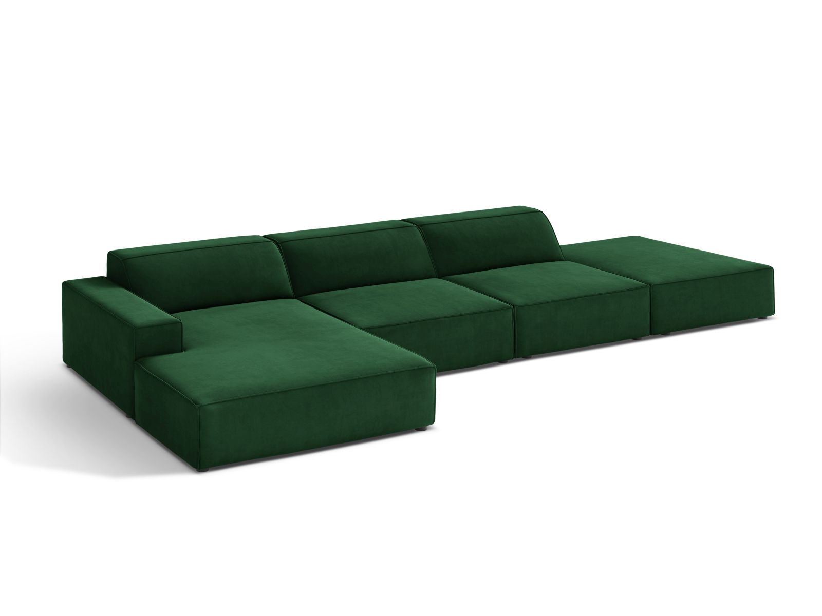 Velvet Modular Left Corner Sofa, "Jodie", 5 Seats, 341x162x77