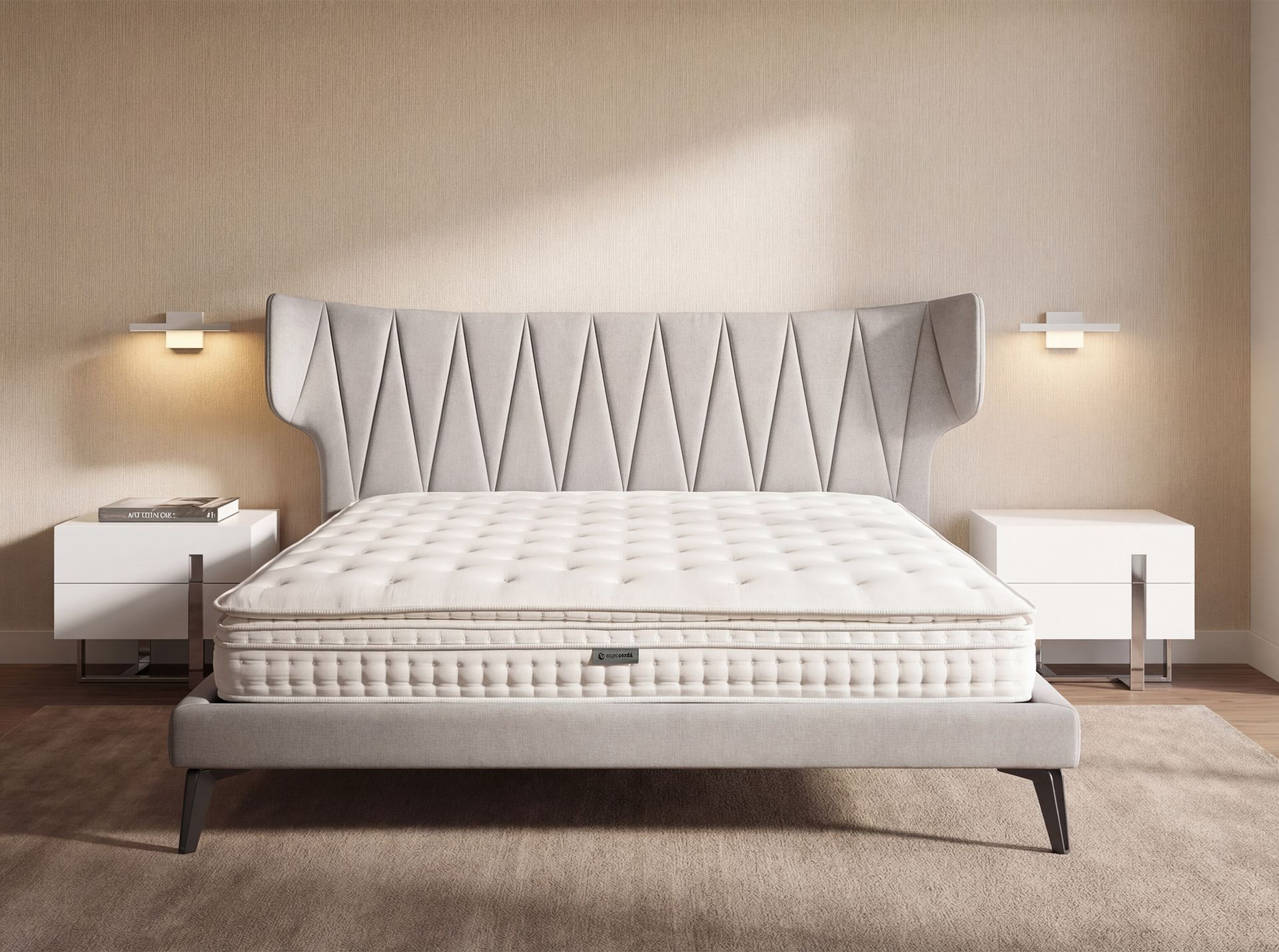 Hybrid mattress with natural latex, mini springs and 7-zone pocket springs 160x200