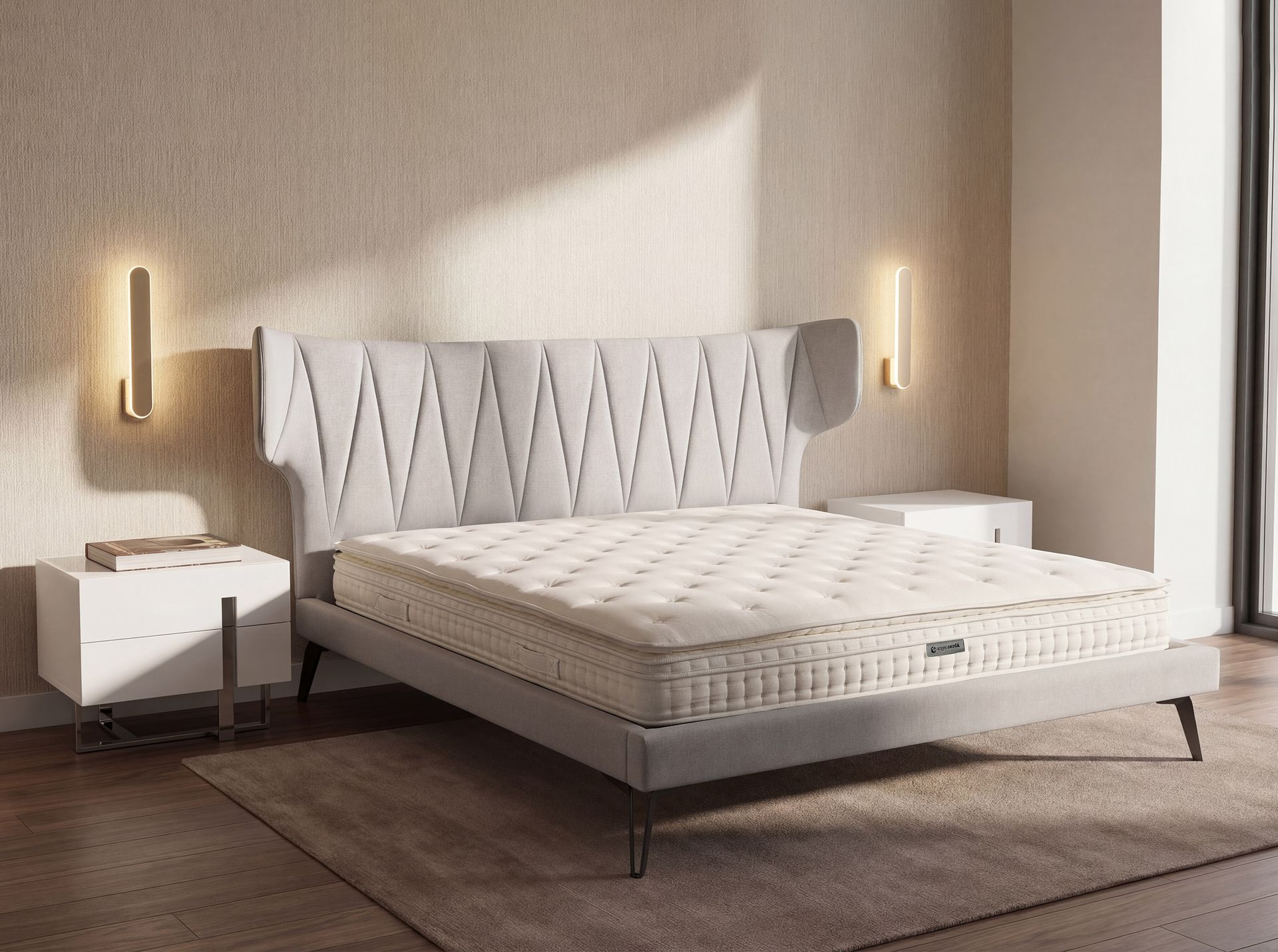 Hybrid mattress with natural latex, mini springs and 7-zone pocket springs 180x200