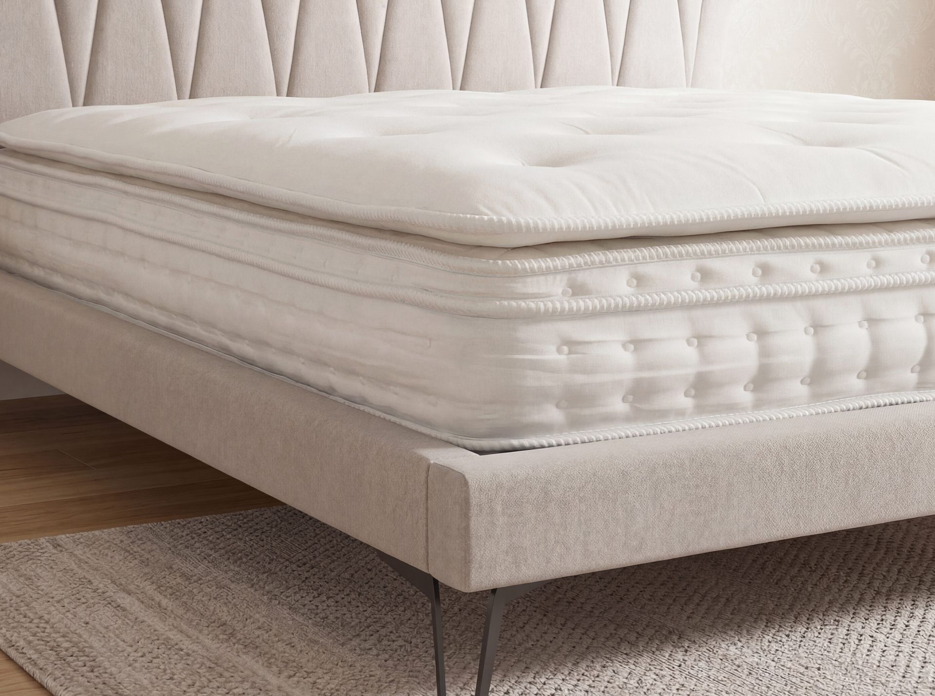 Hybrid mattress with natural latex, mini springs and 7-zone pocket springs 180x200