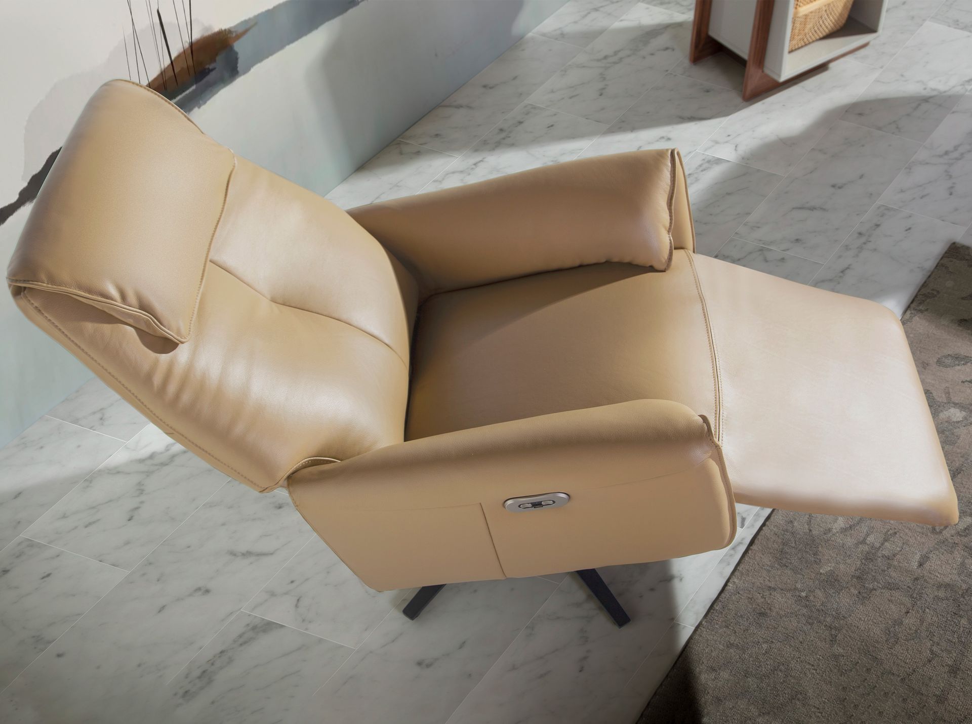 Leather swivel relax armchair arena