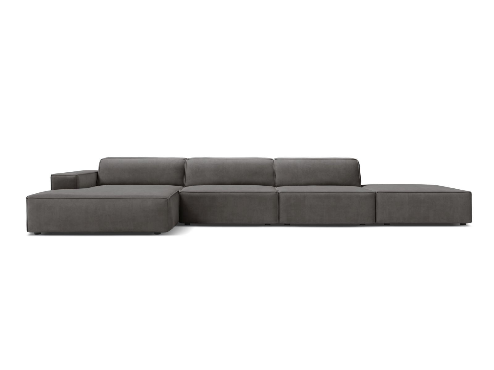 Velvet Modular Left Corner Sofa, "Jodie", 5 Seats, 341x162x77