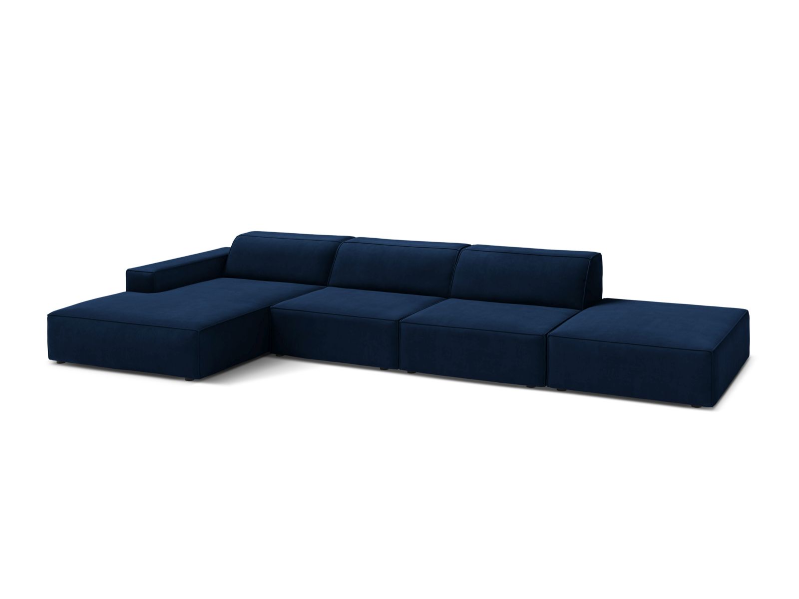 Velvet Modular Left Corner Sofa, "Jodie", 5 Seats, 341x162x77