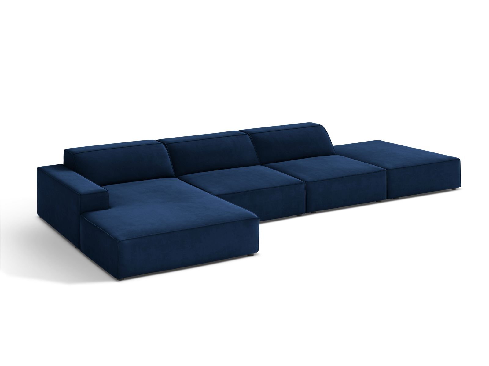 Velvet Modular Left Corner Sofa, "Jodie", 5 Seats, 341x162x77