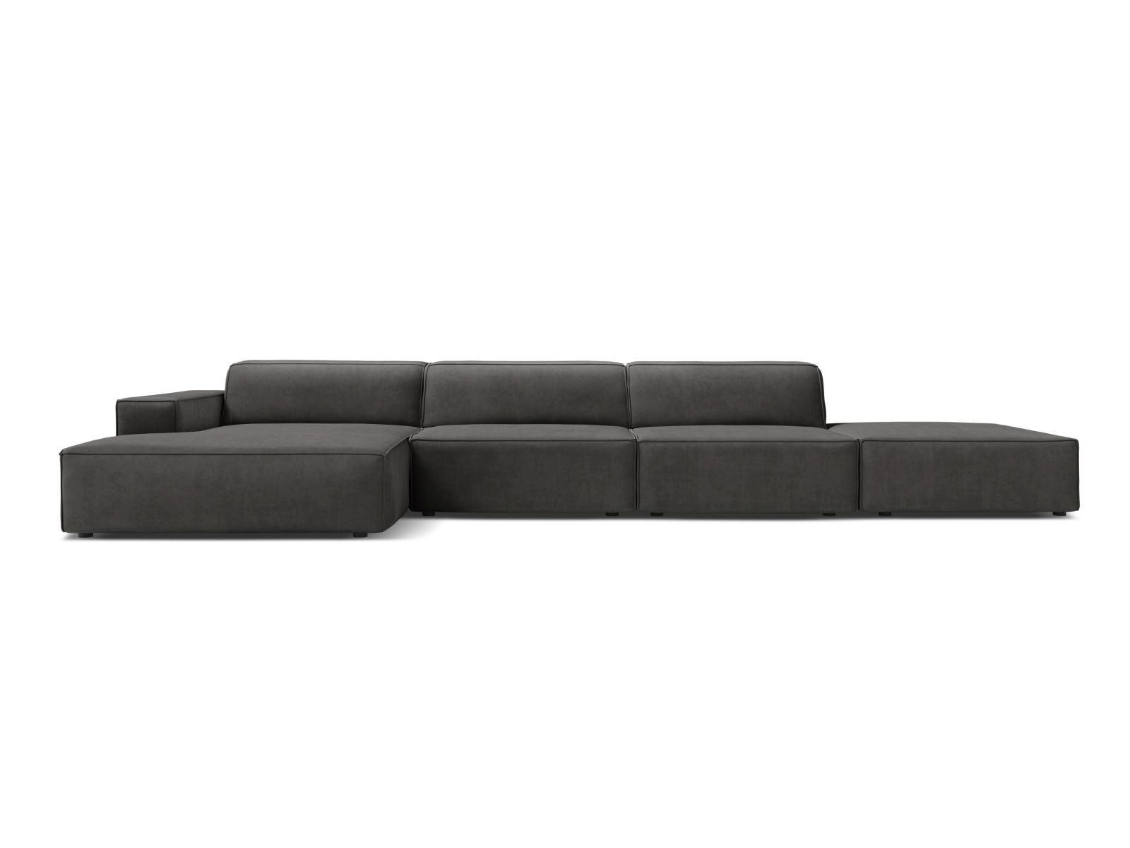Velvet Modular Left Corner Sofa, "Jodie", 5 Seats, 341x162x77