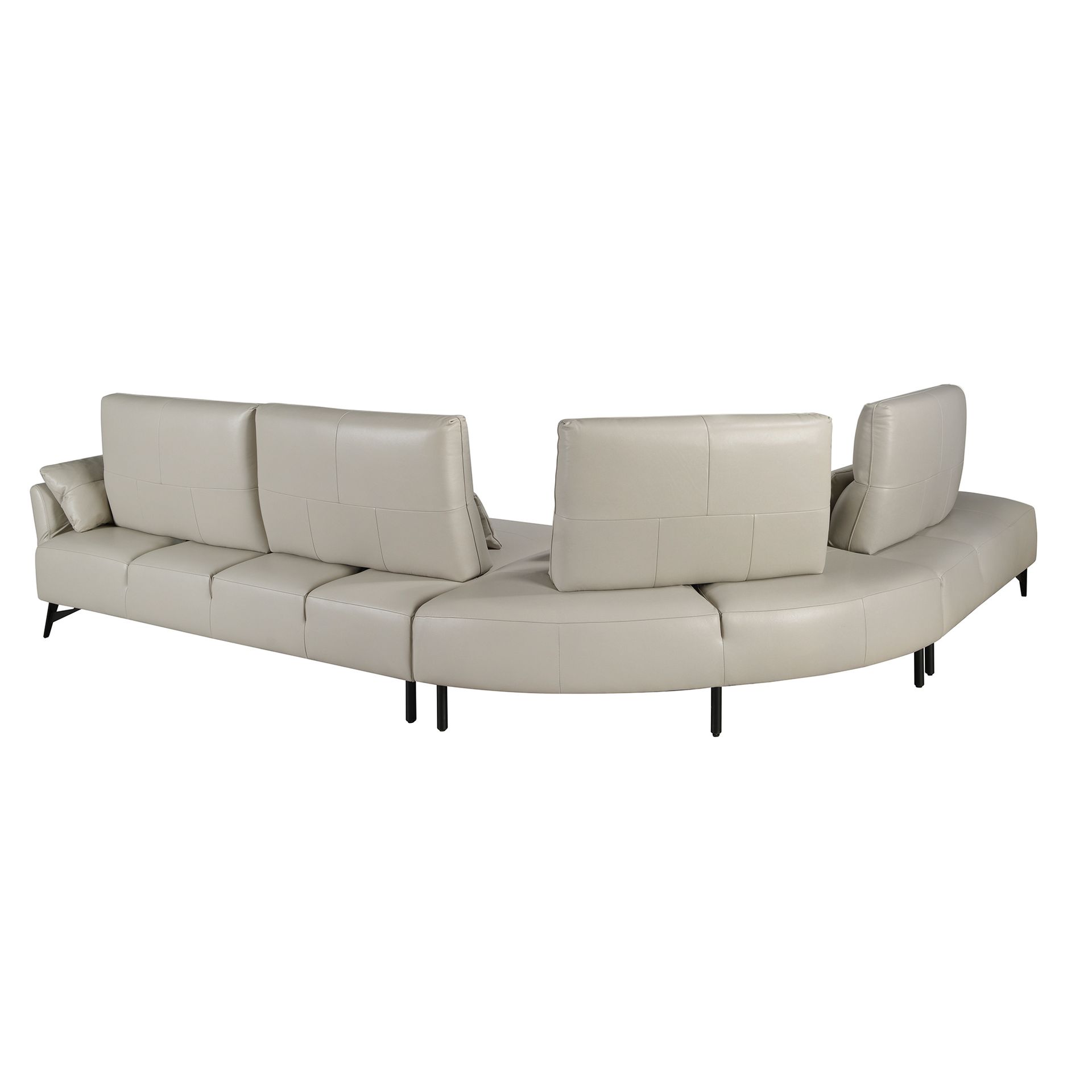 Left chaise longue sofa sand leather