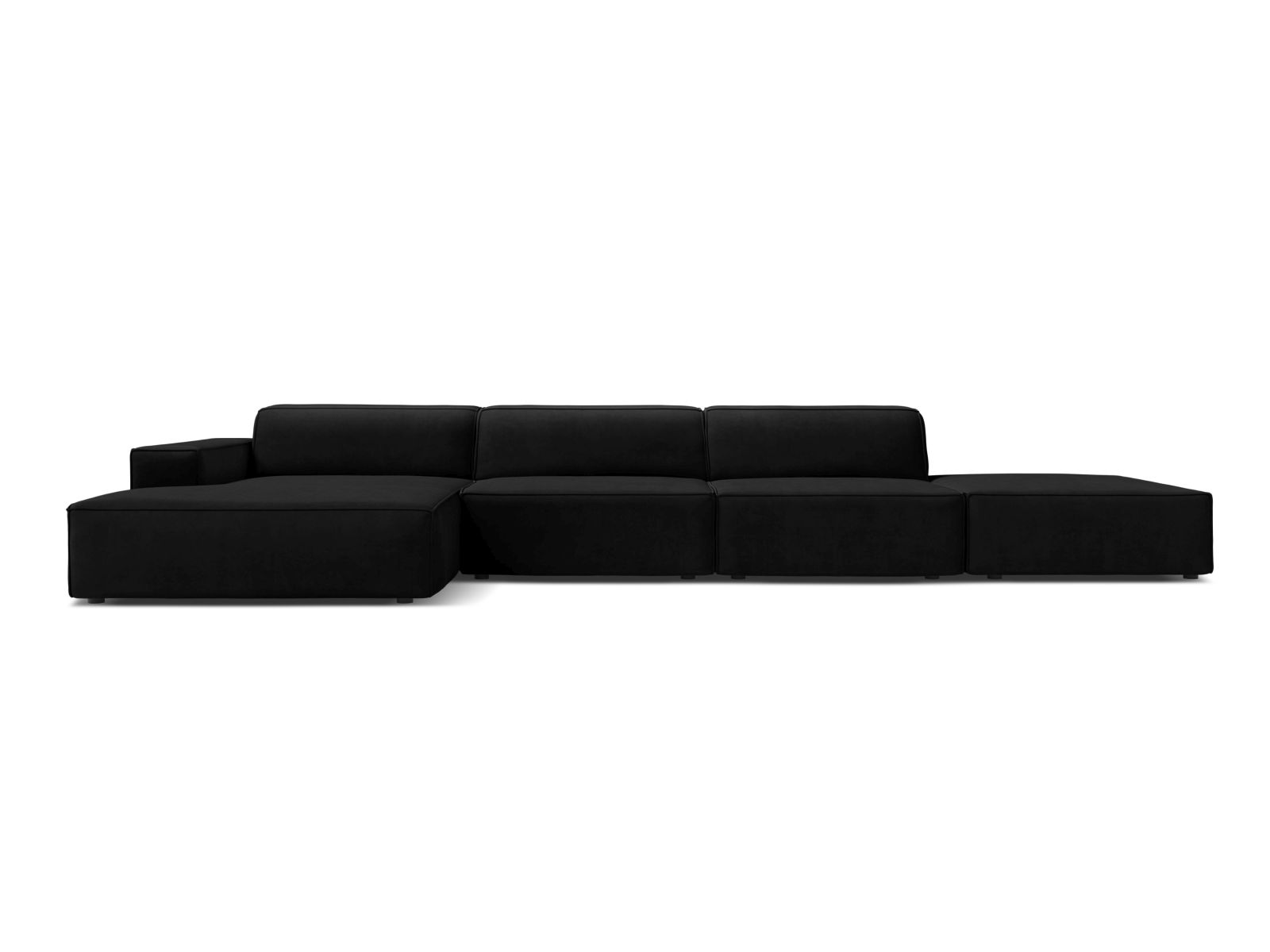 Velvet Modular Left Corner Sofa, "Jodie", 5 Seats, 341x162x77
