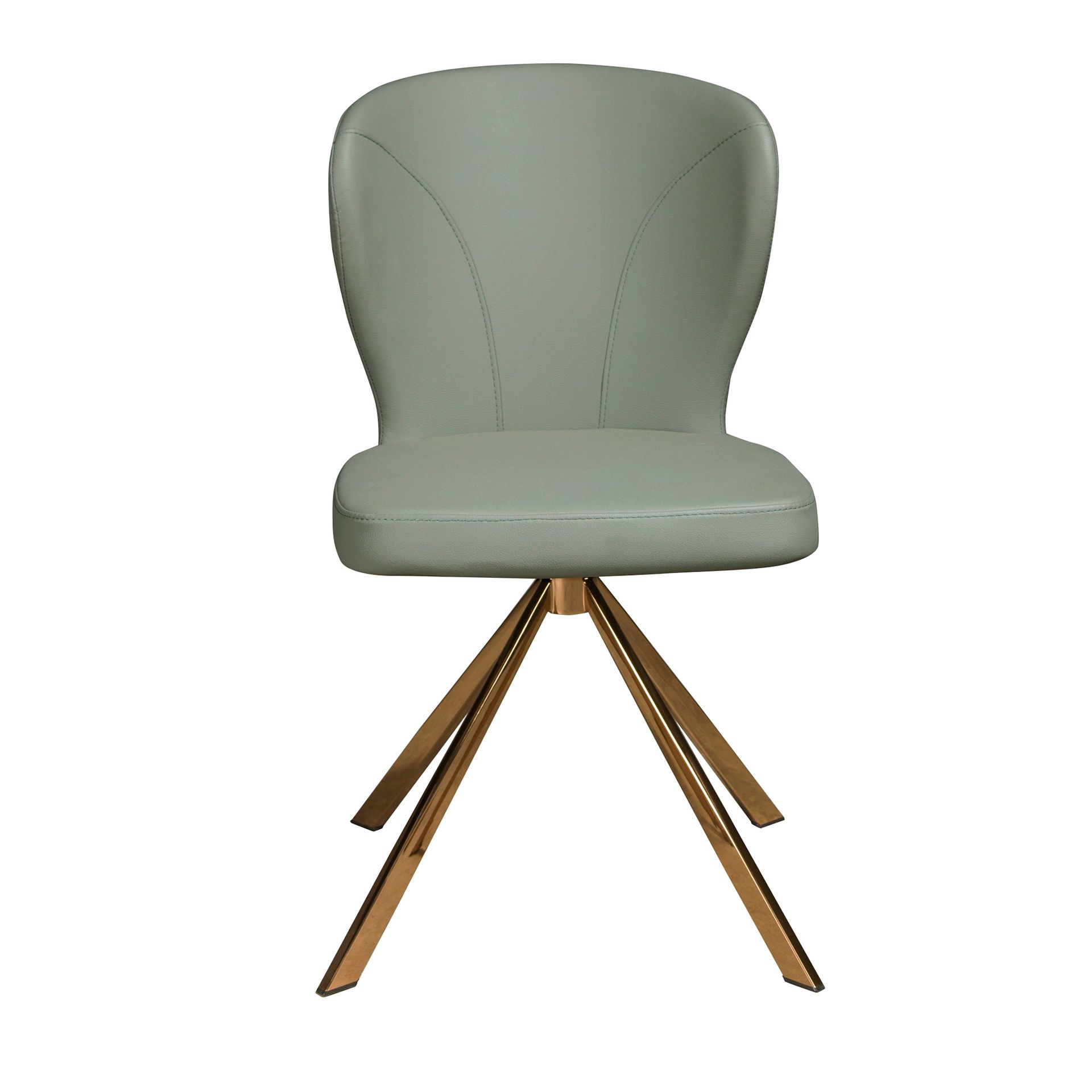 Light green leatherette swivel chair