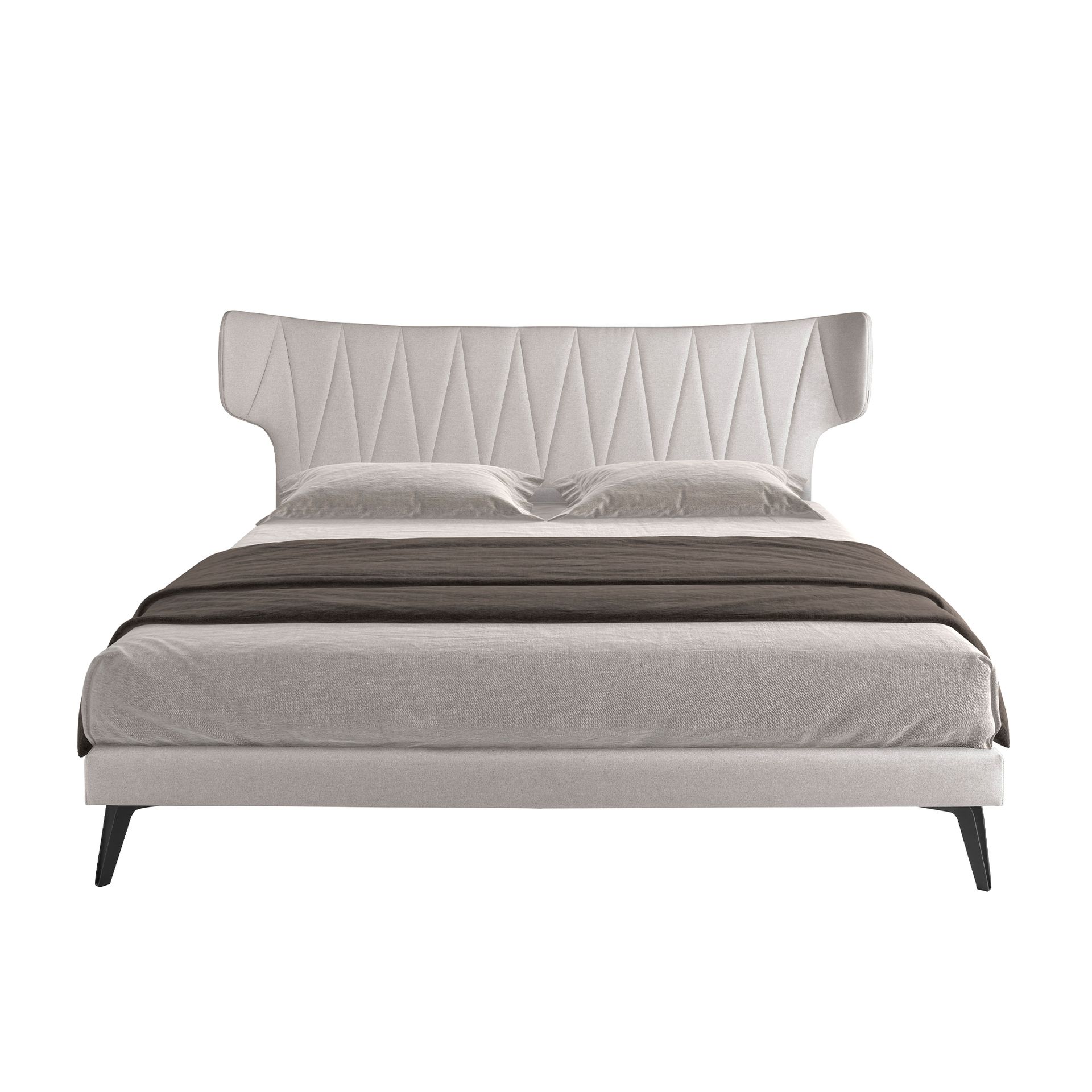 Light grey fabric bed