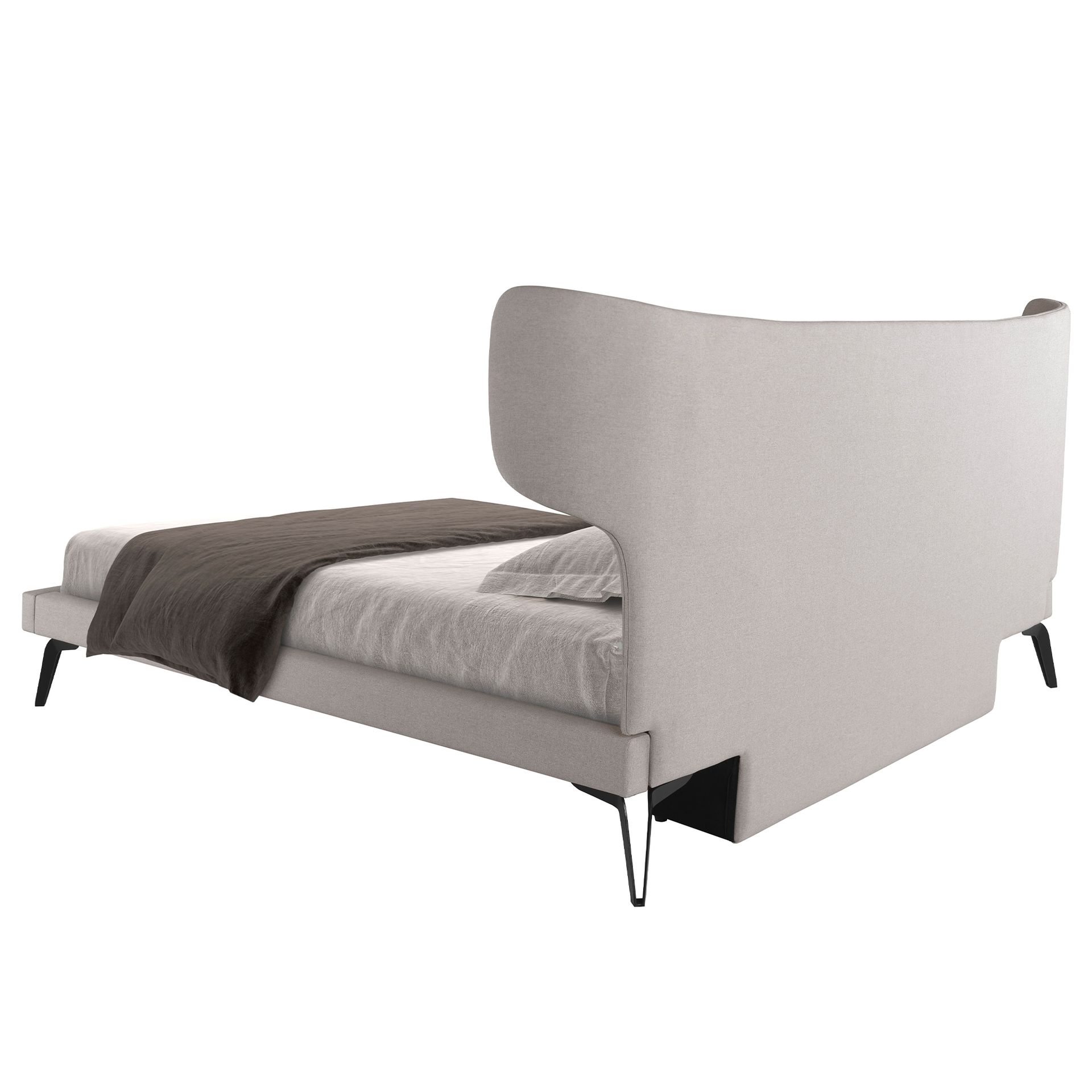 Light grey fabric bed